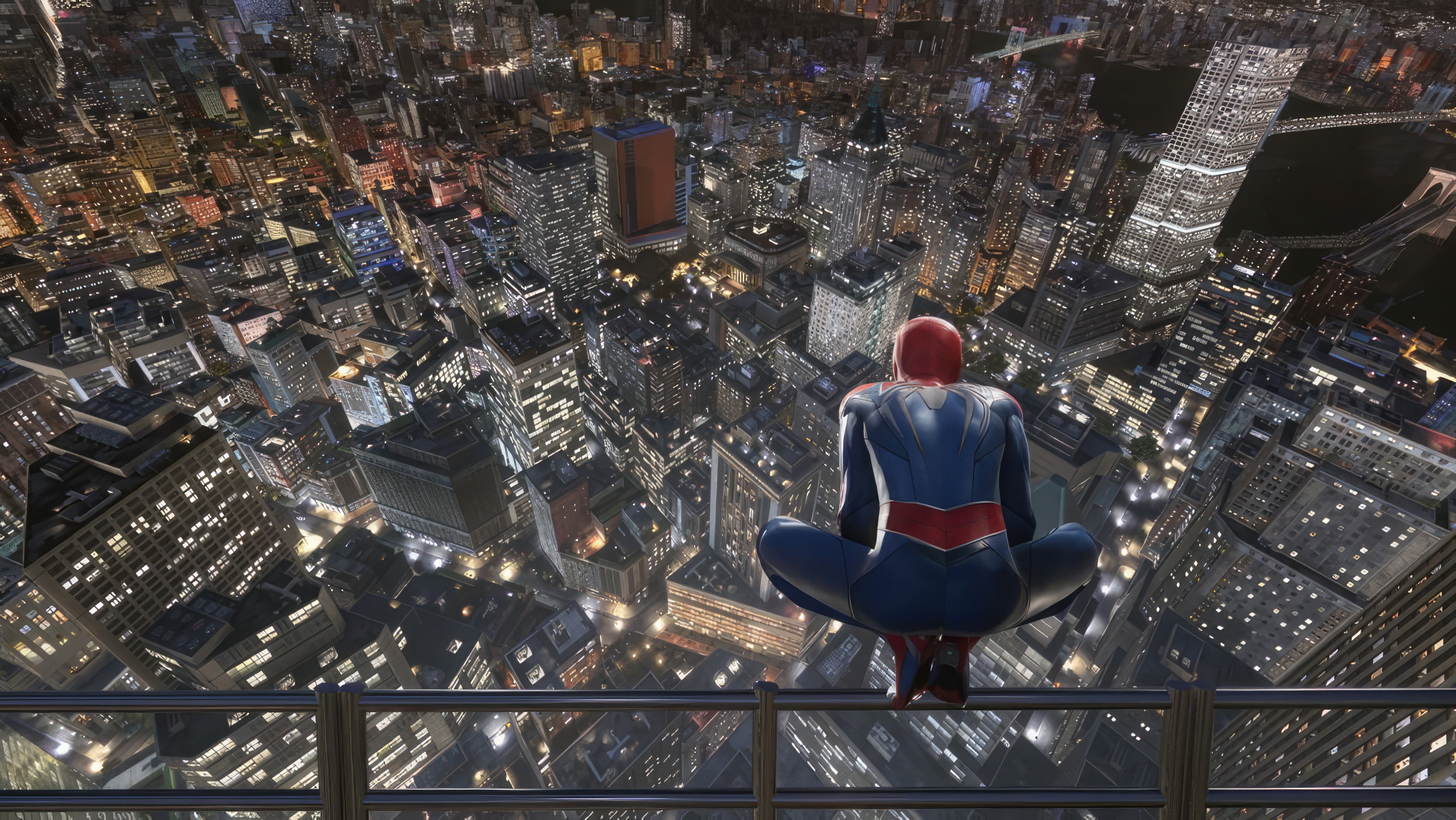 Marvel's Spider-Man 2 Cityscape at Night HD Wallpaper