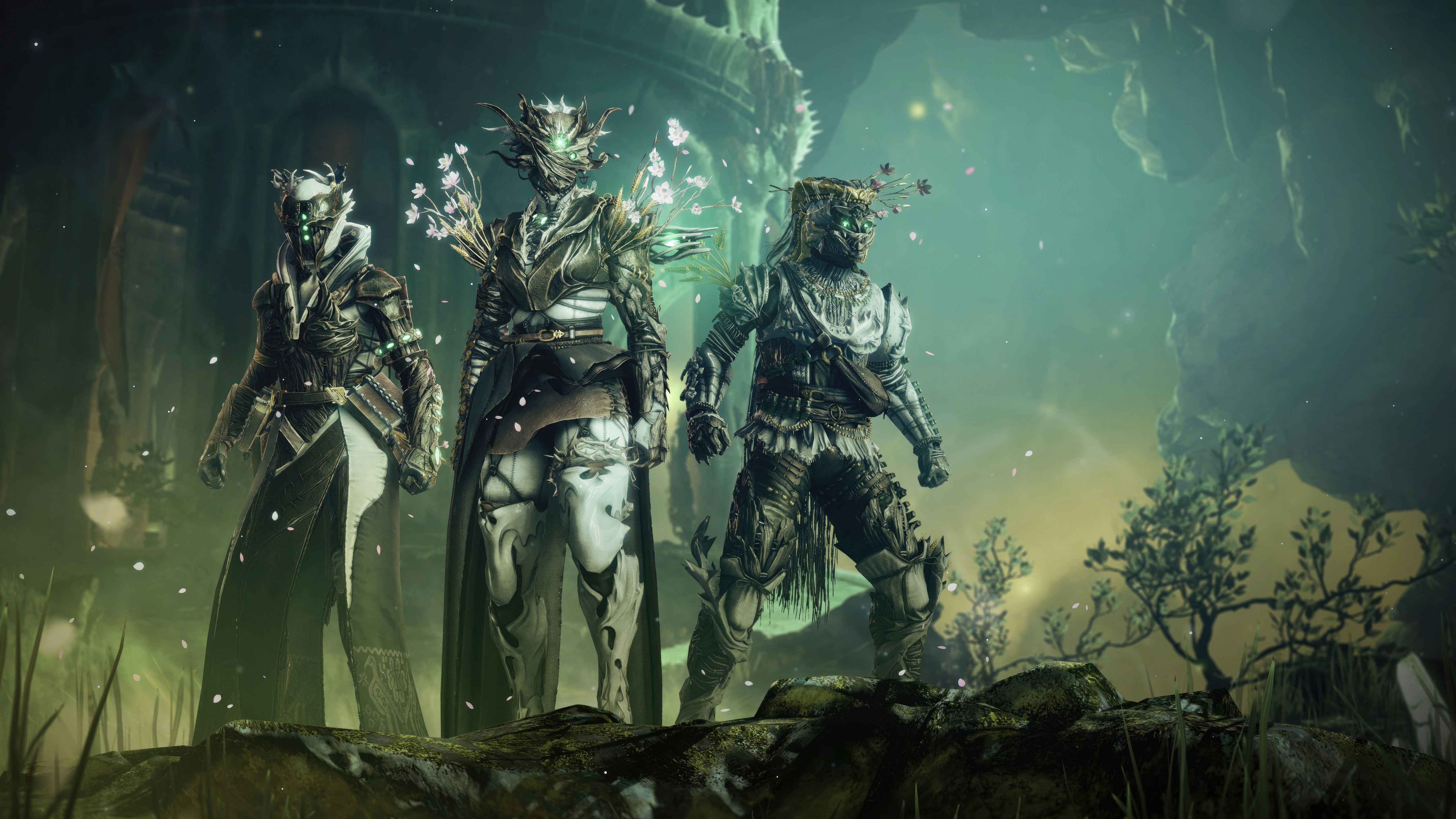 Destiny 2 Lightfall characters in a mystical environment HD Wallpaper