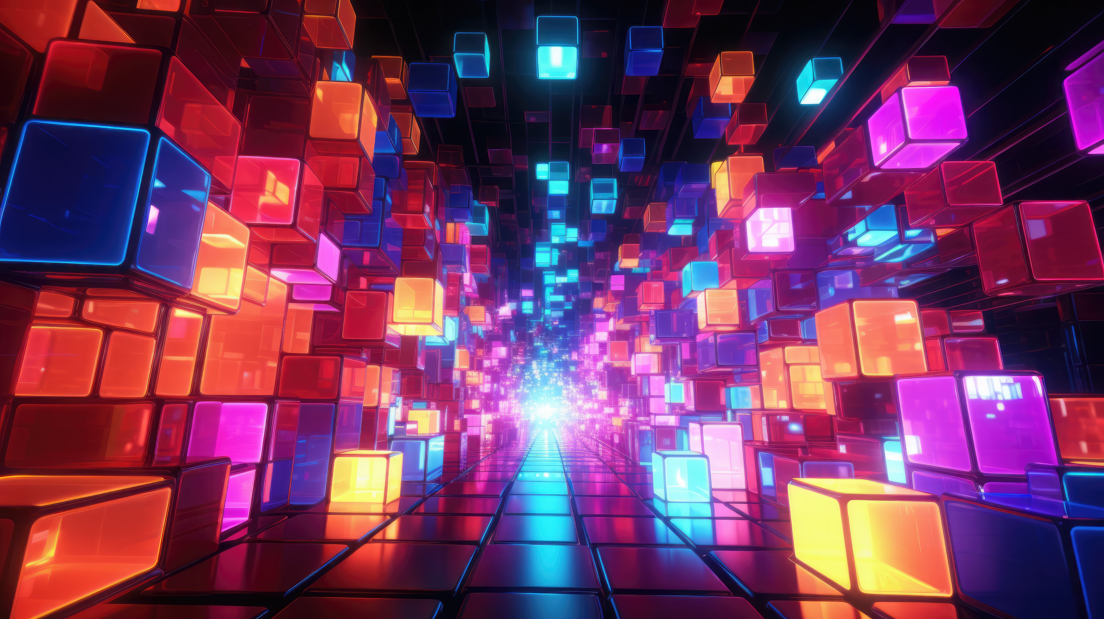 Futuristic Style Cubes Abstract HD Wallpaper