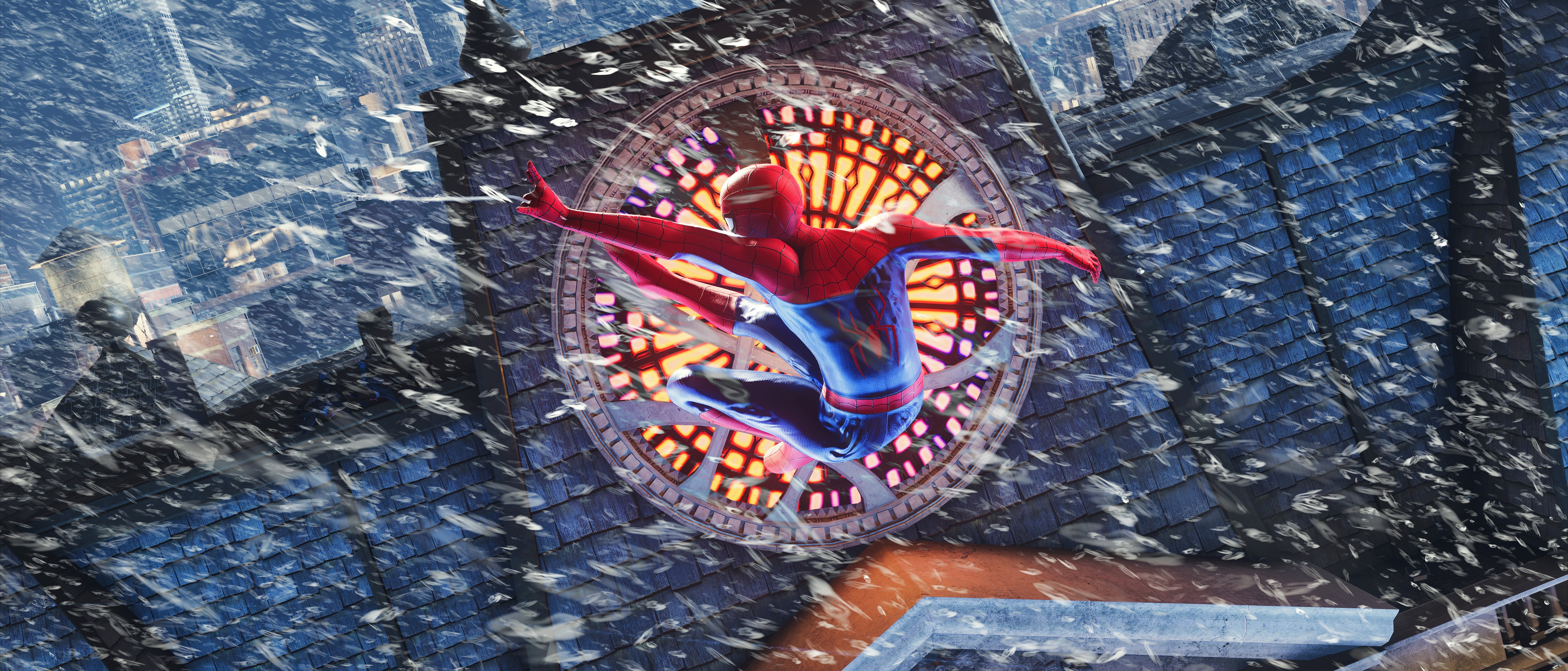 Spider-Man in front of Sanctum Sanctorum HD Wallpaper