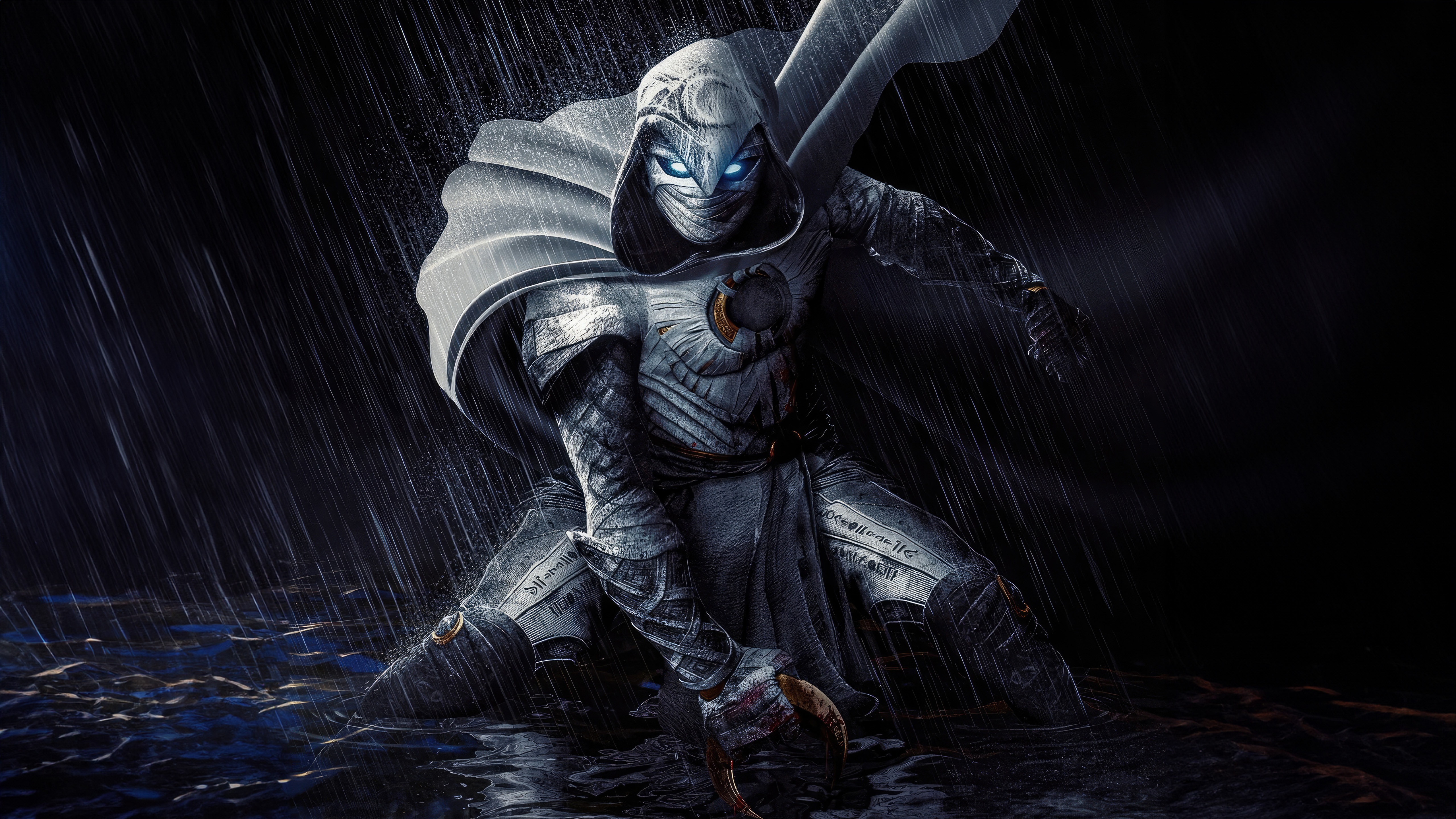 Moon Knight in the Rain HD Wallpaper