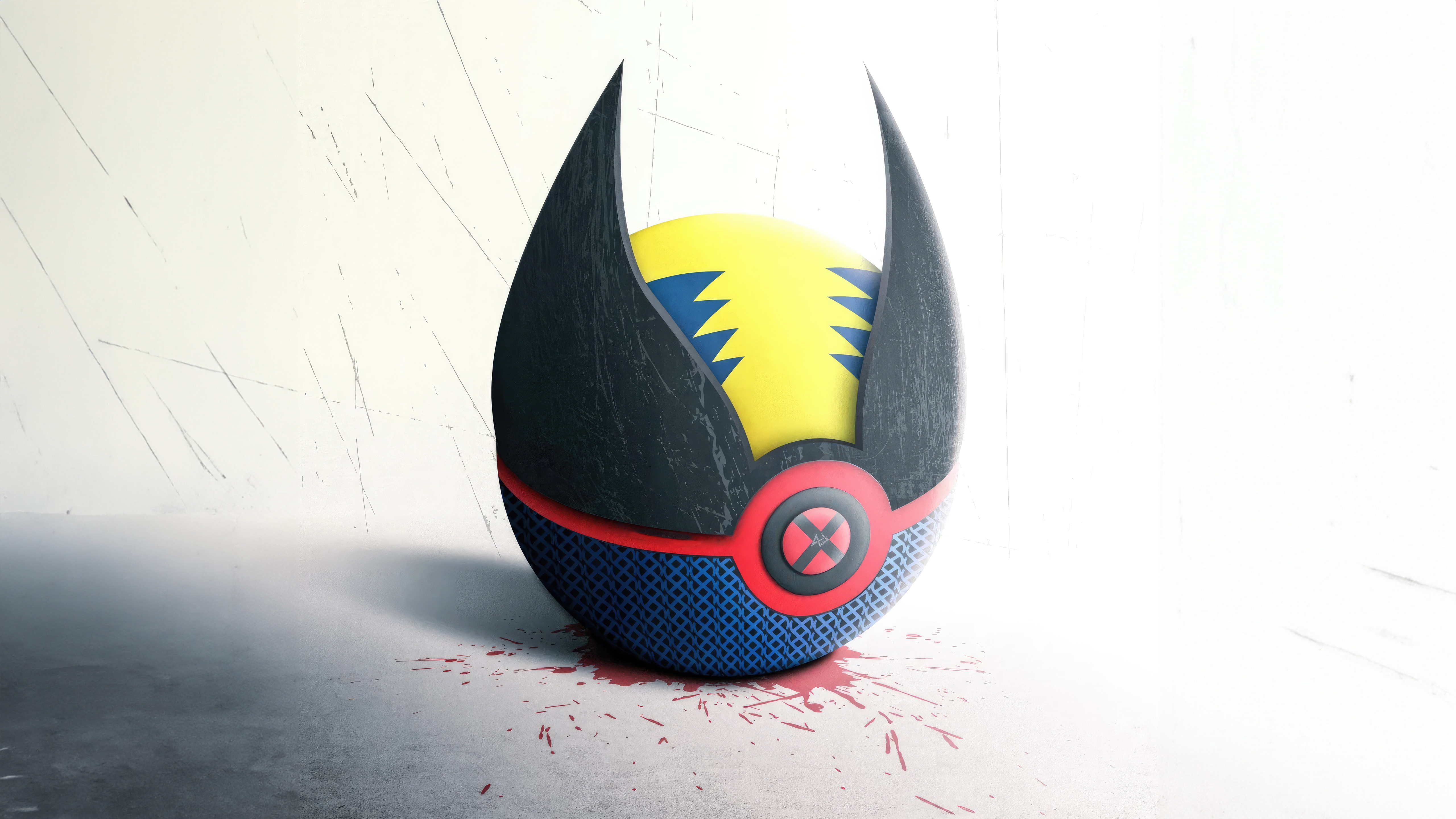 Wolverine X Pokeball with Blood Splatters HD Wallpaper