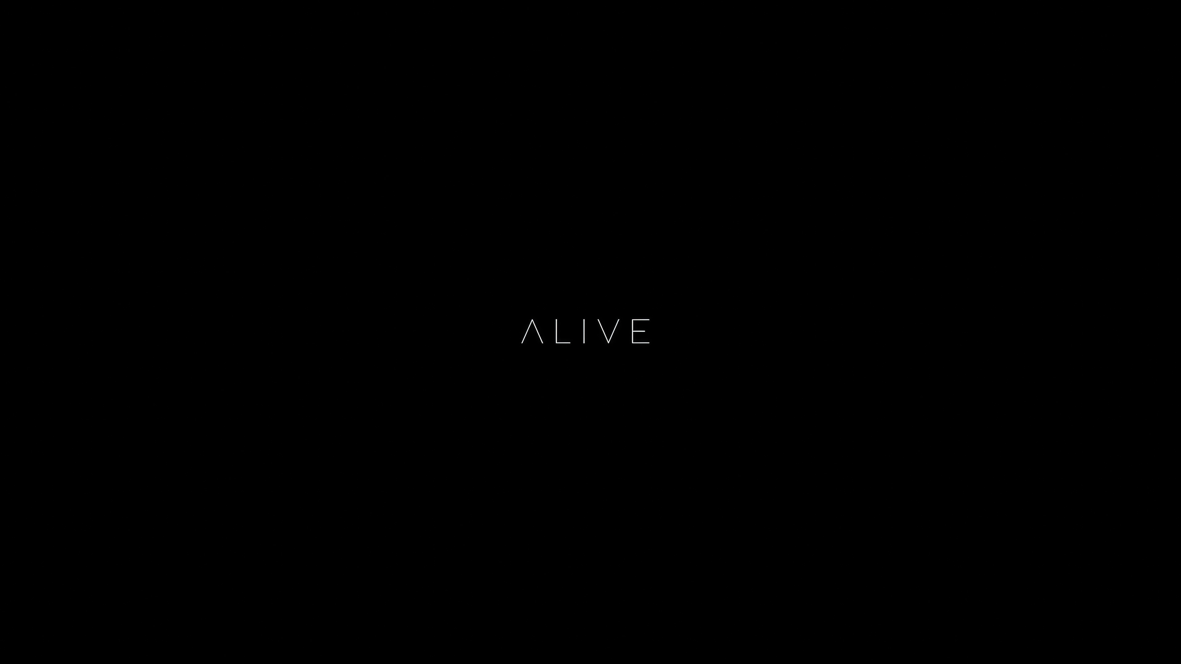 ALIVE text on black background HD Wallpaper