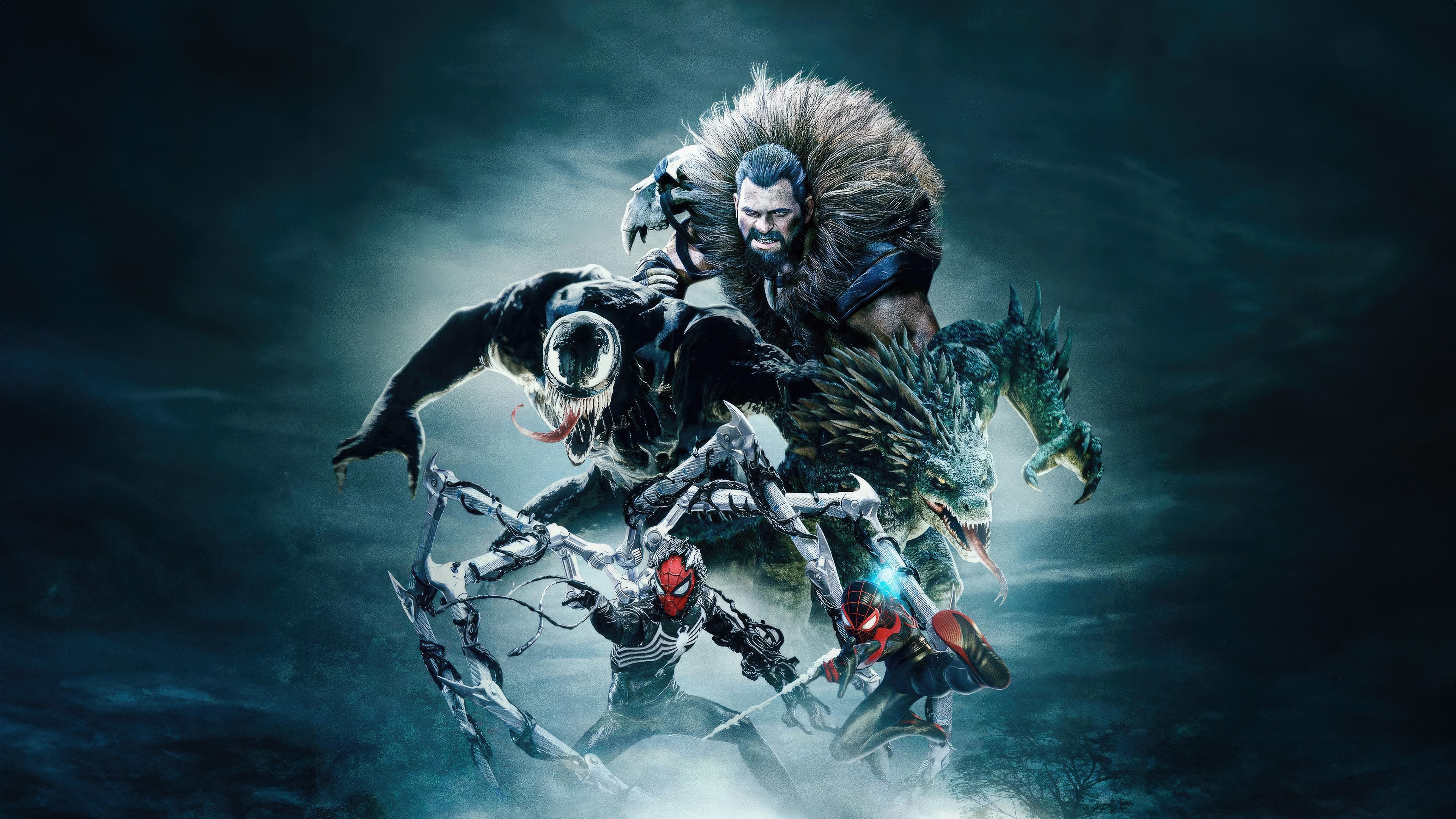Marvel's Spider-Man 2 Villains and Heroes HD Wallpaper