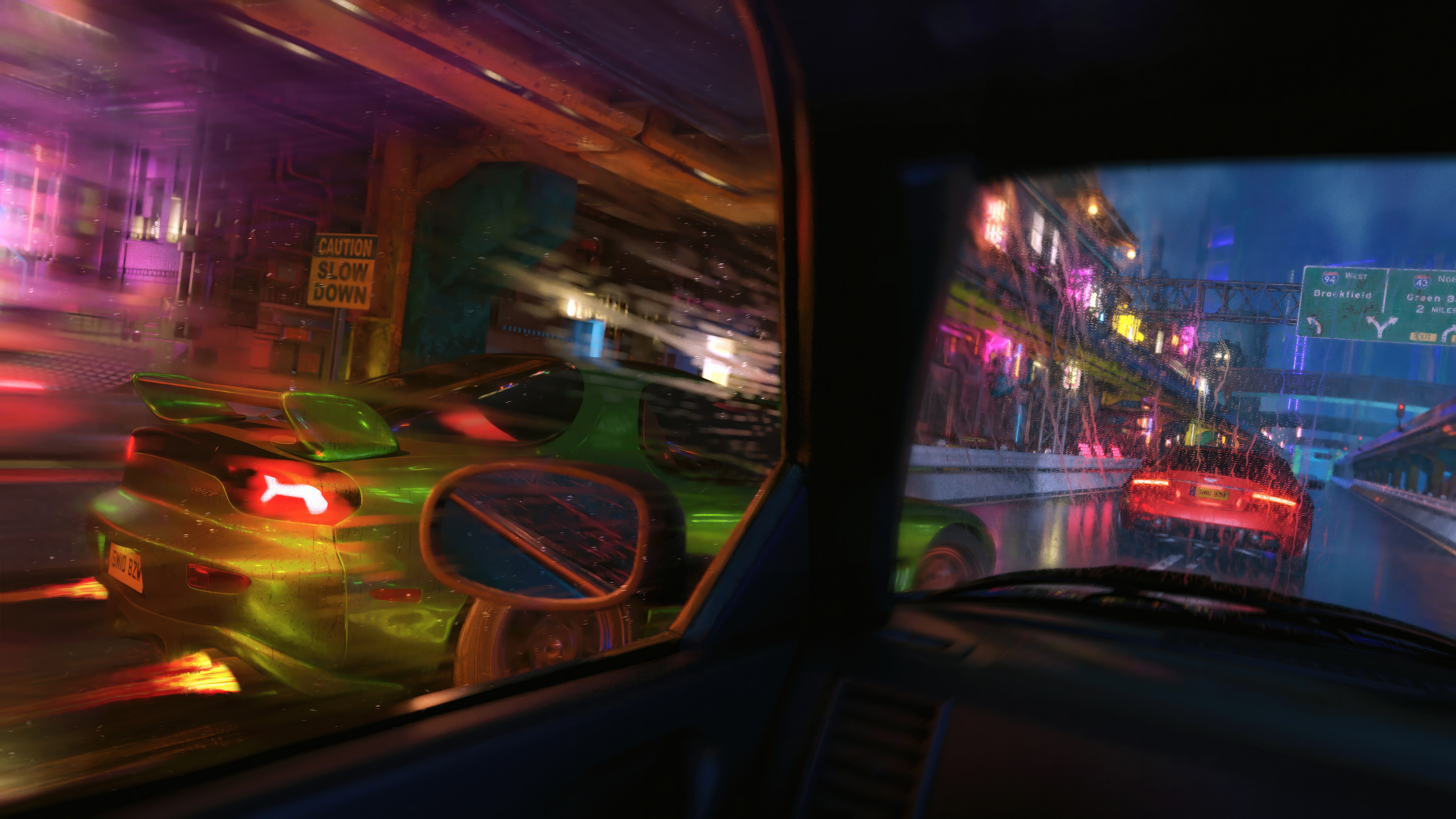 Speed Demons Racing Cars at Night HD Wallpaper