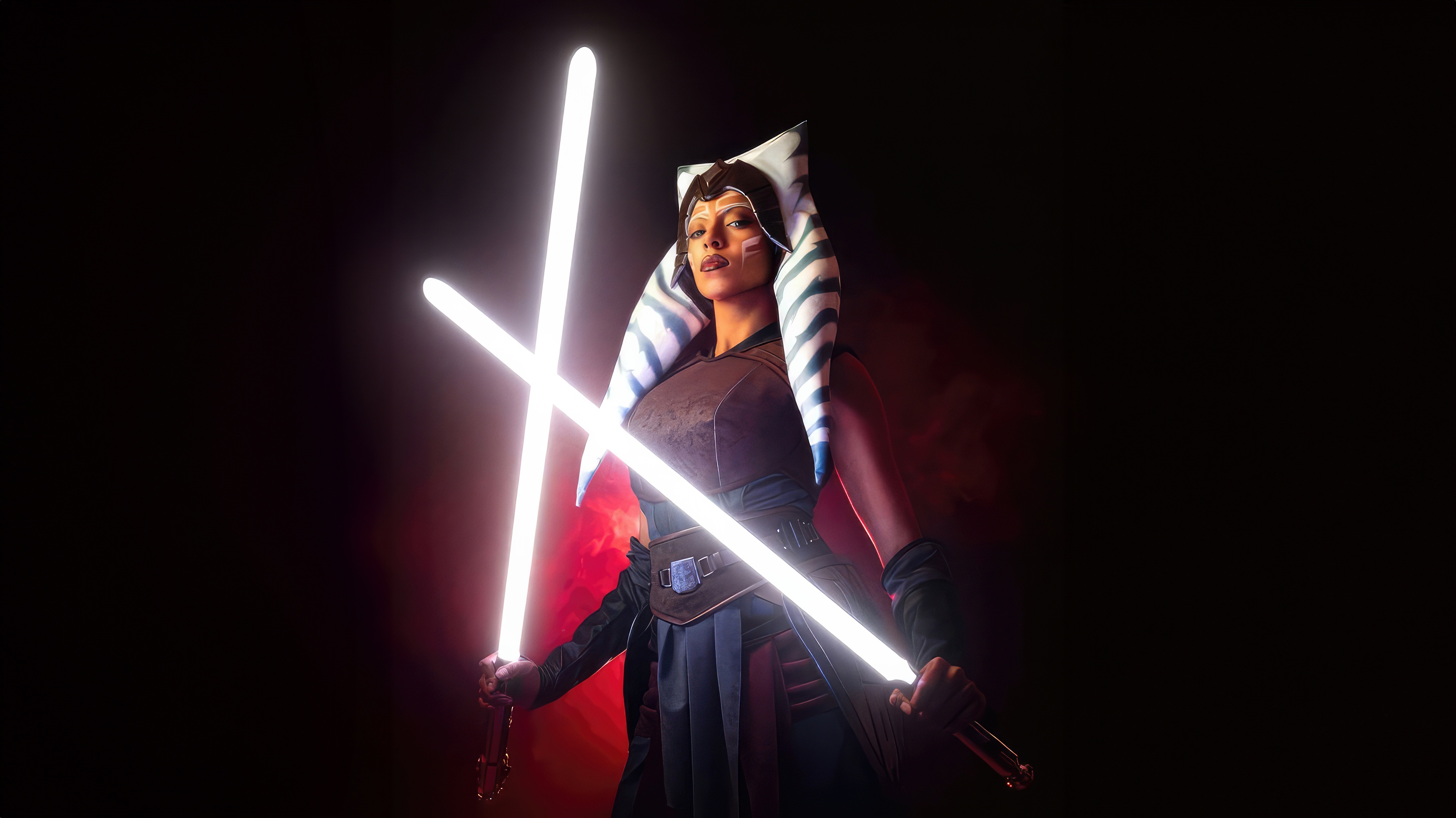 Star Wars Ahsoka Tano Cosplay with Lightsabers HD Wallpaper