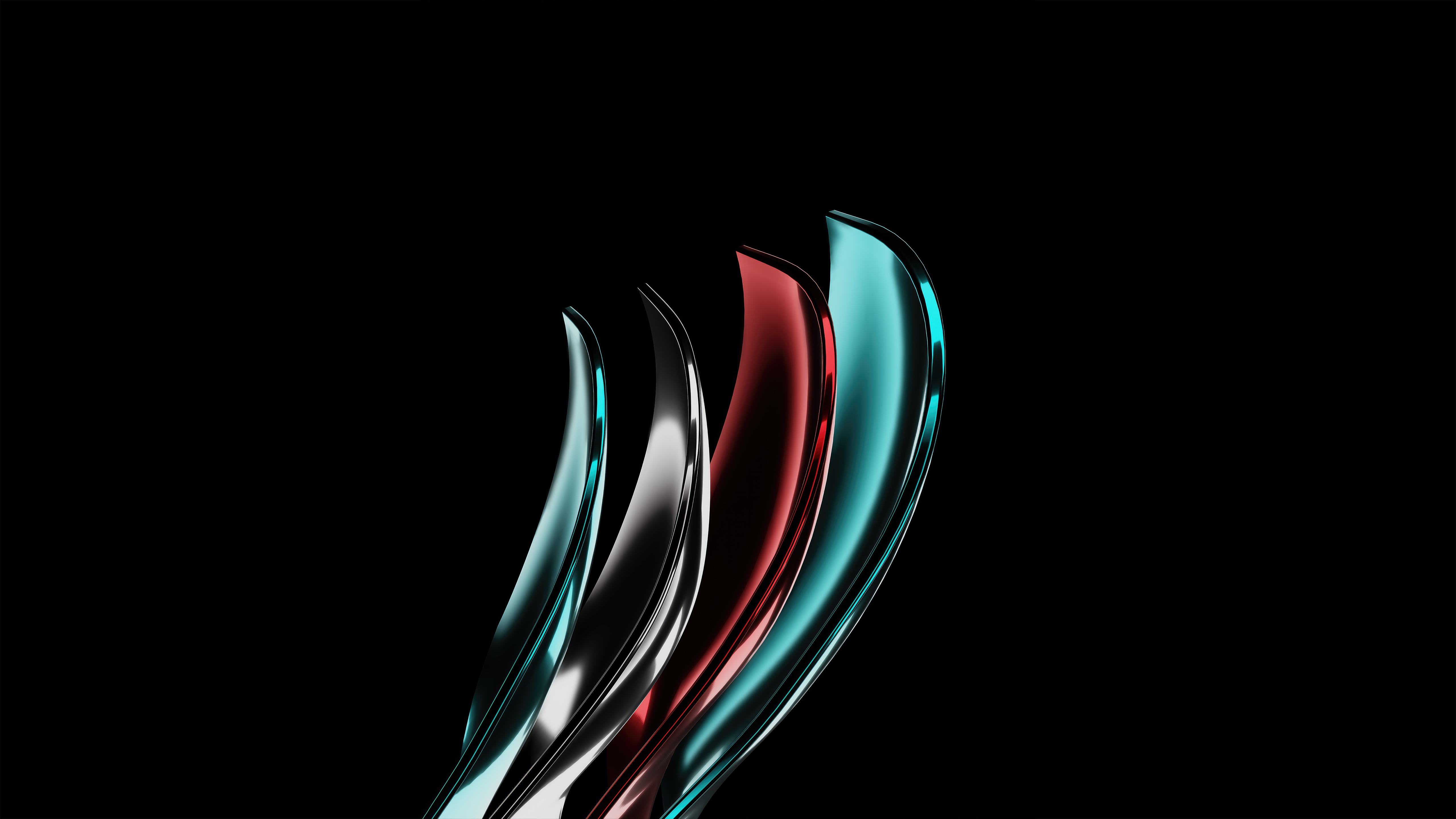 Metallic 3D Slices on Black Background HD Wallpaper