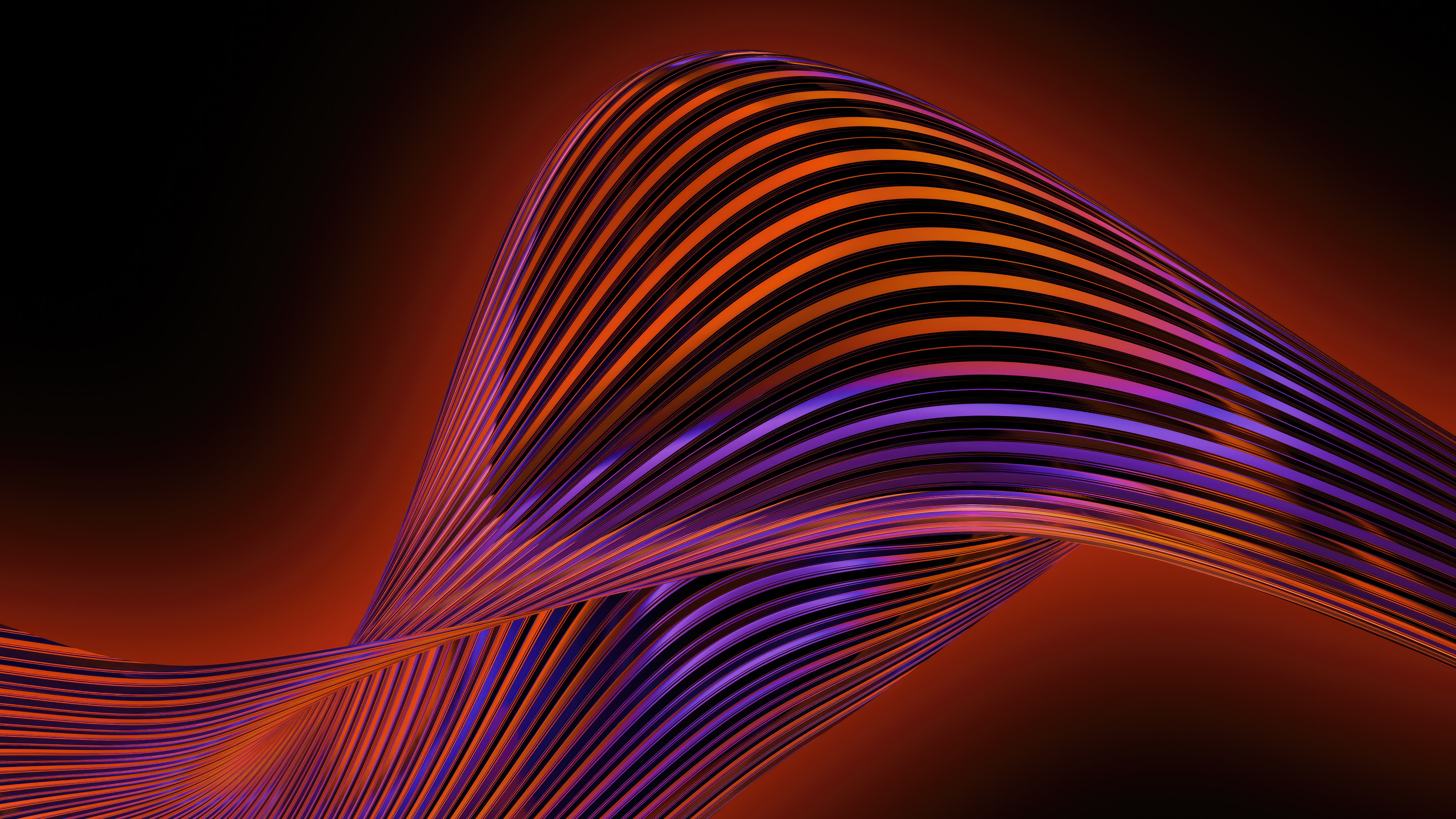 Abstract 3D Lines with Orange and Purple Hues HD Wallpaper