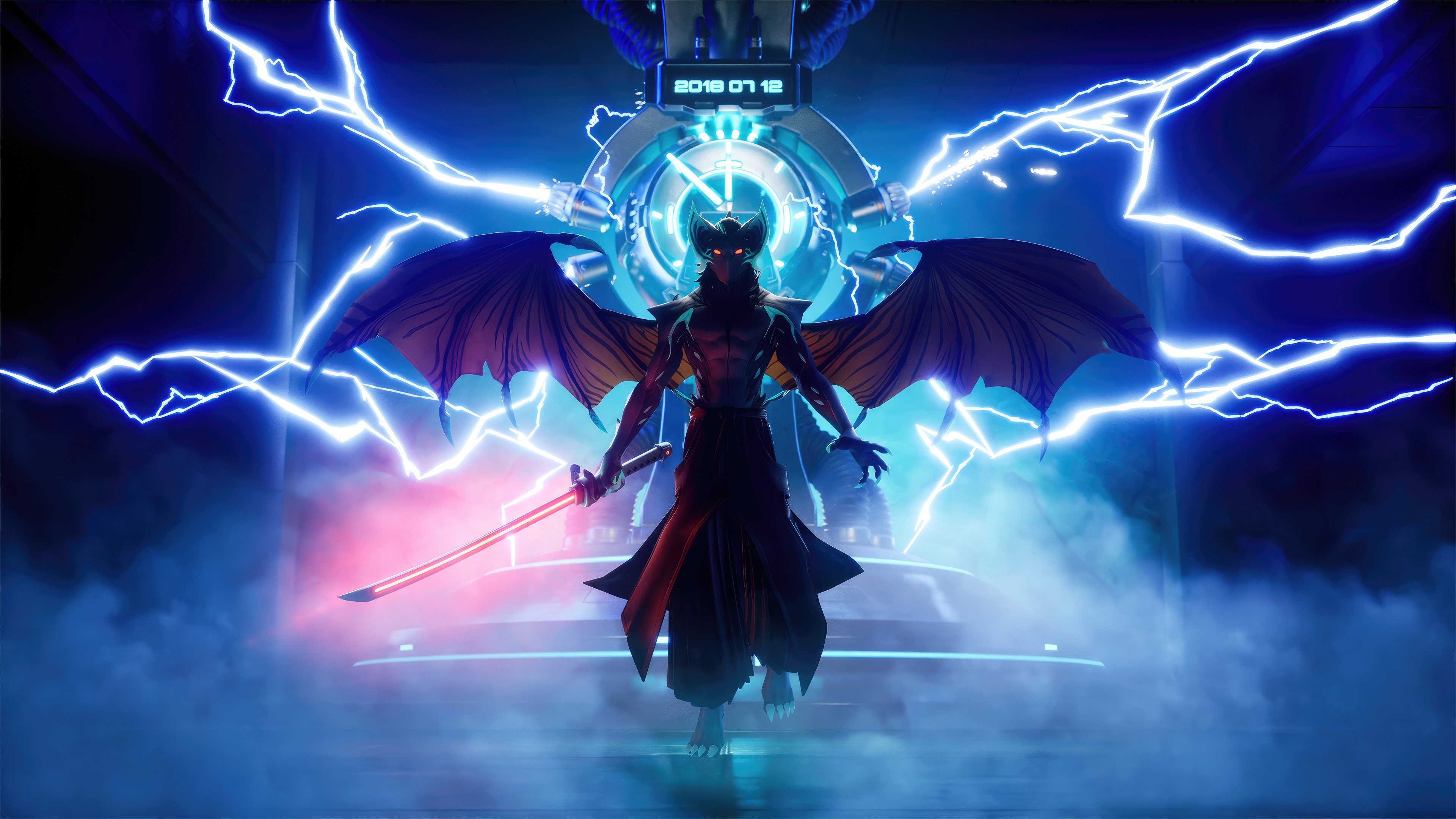 Fortnite 2019 07 12 Character with Wings and Sword HD Wallpaper