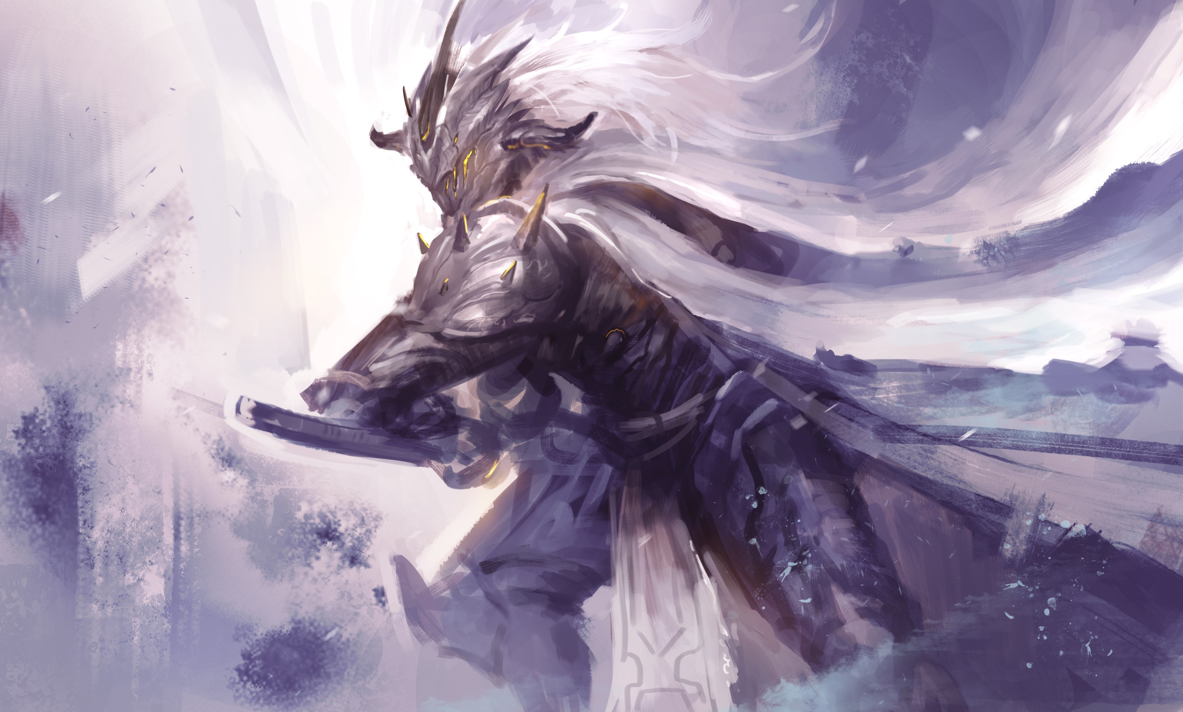 Mysterious Armored Knight in 4K HD Wallpaper