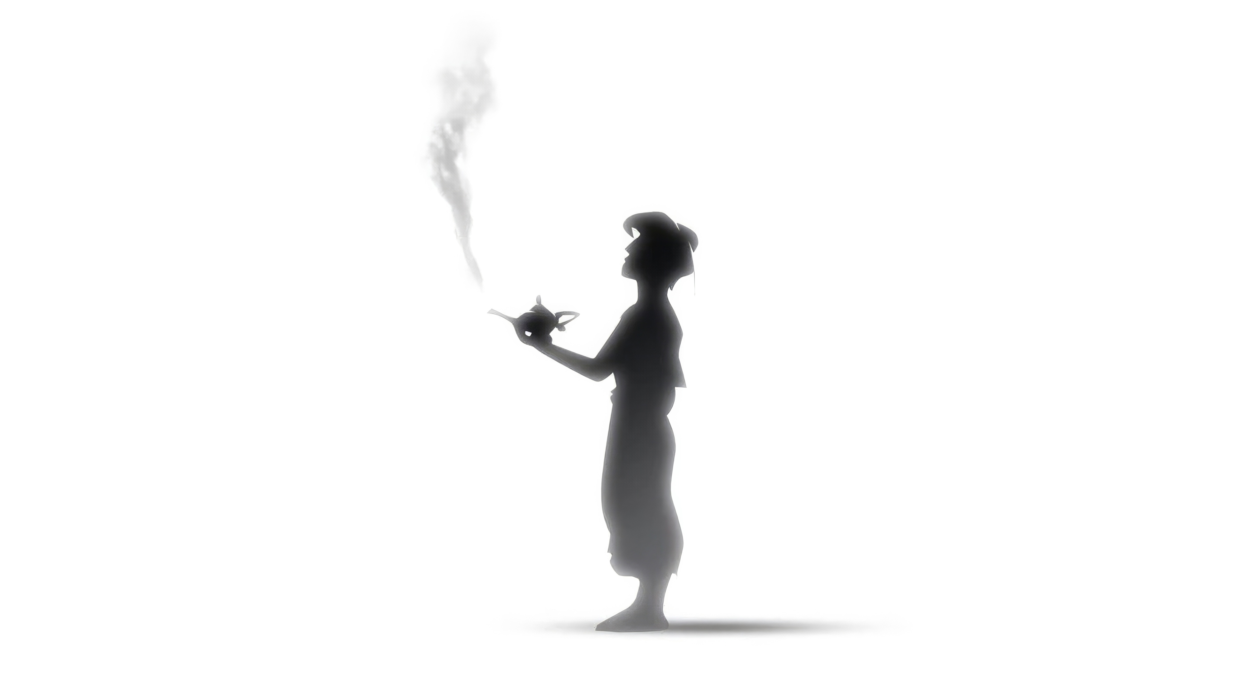 Aladdin holding a magic lamp with smoke HD Wallpaper