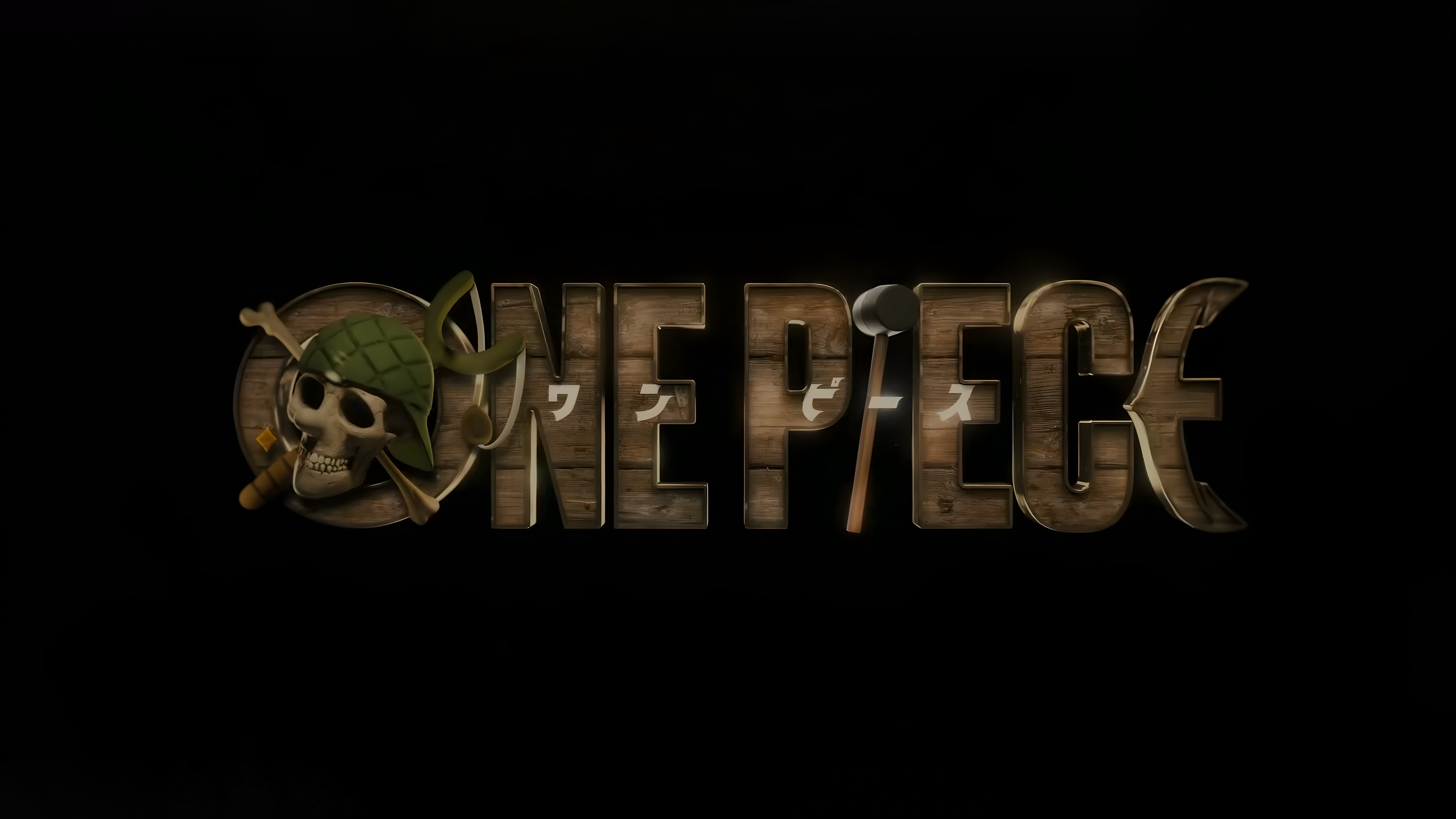 One Piece Logo with Skull and Bones HD Wallpaper