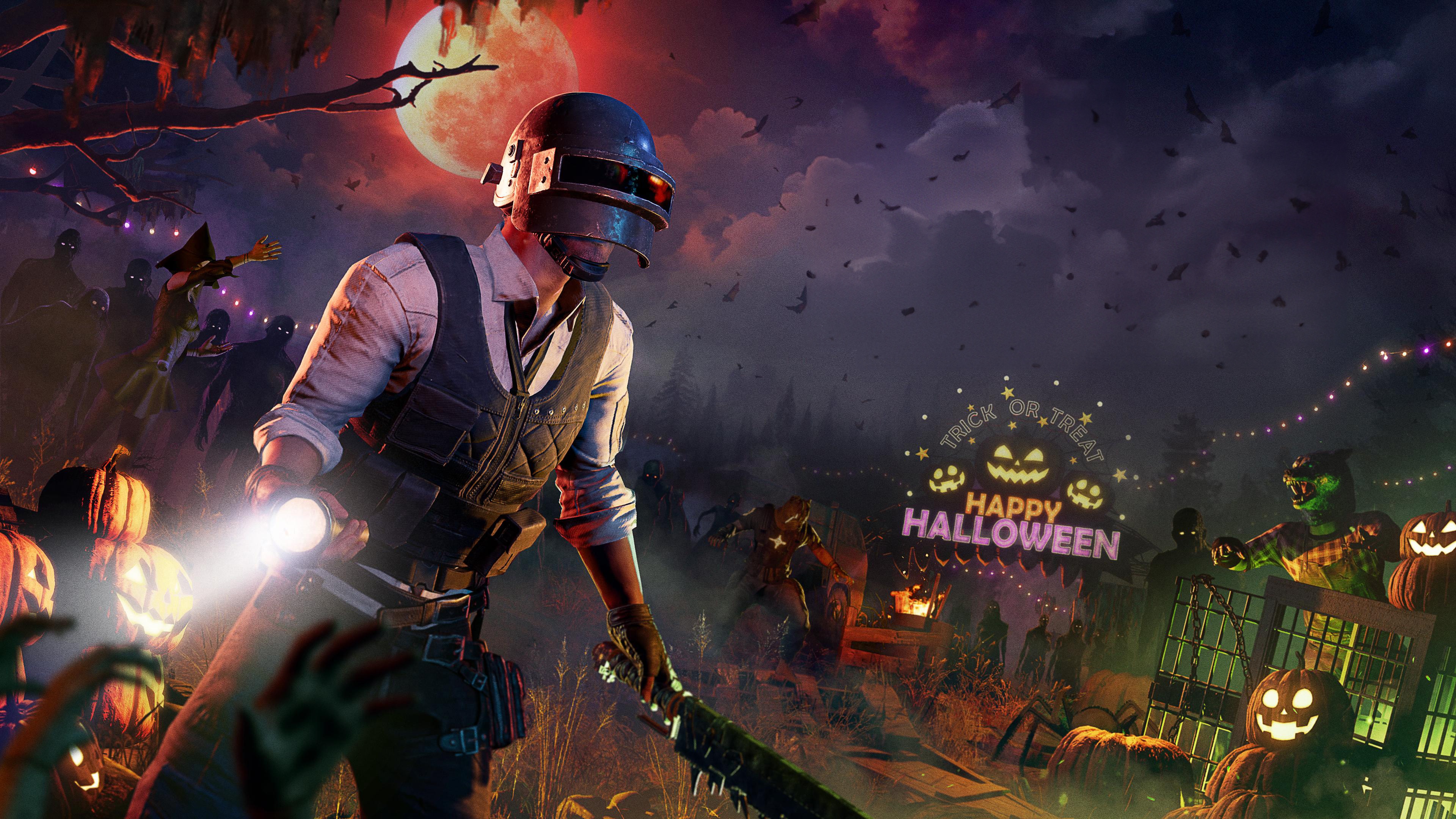 PUBG Halloween zombie apocalypse scene HD Wallpaper