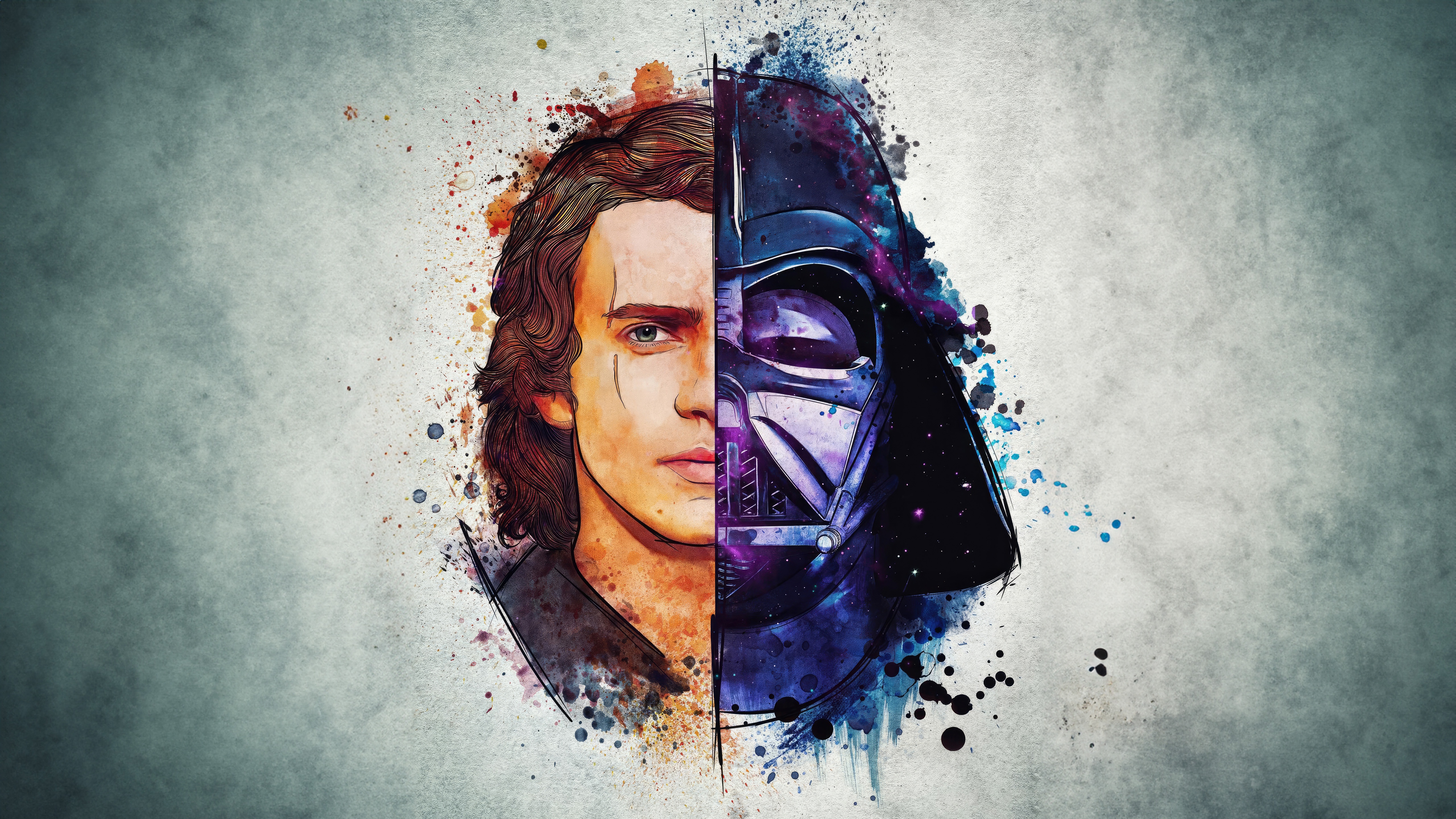 Anakin Skywalker's Transformation into Darth Vader HD Wallpaper