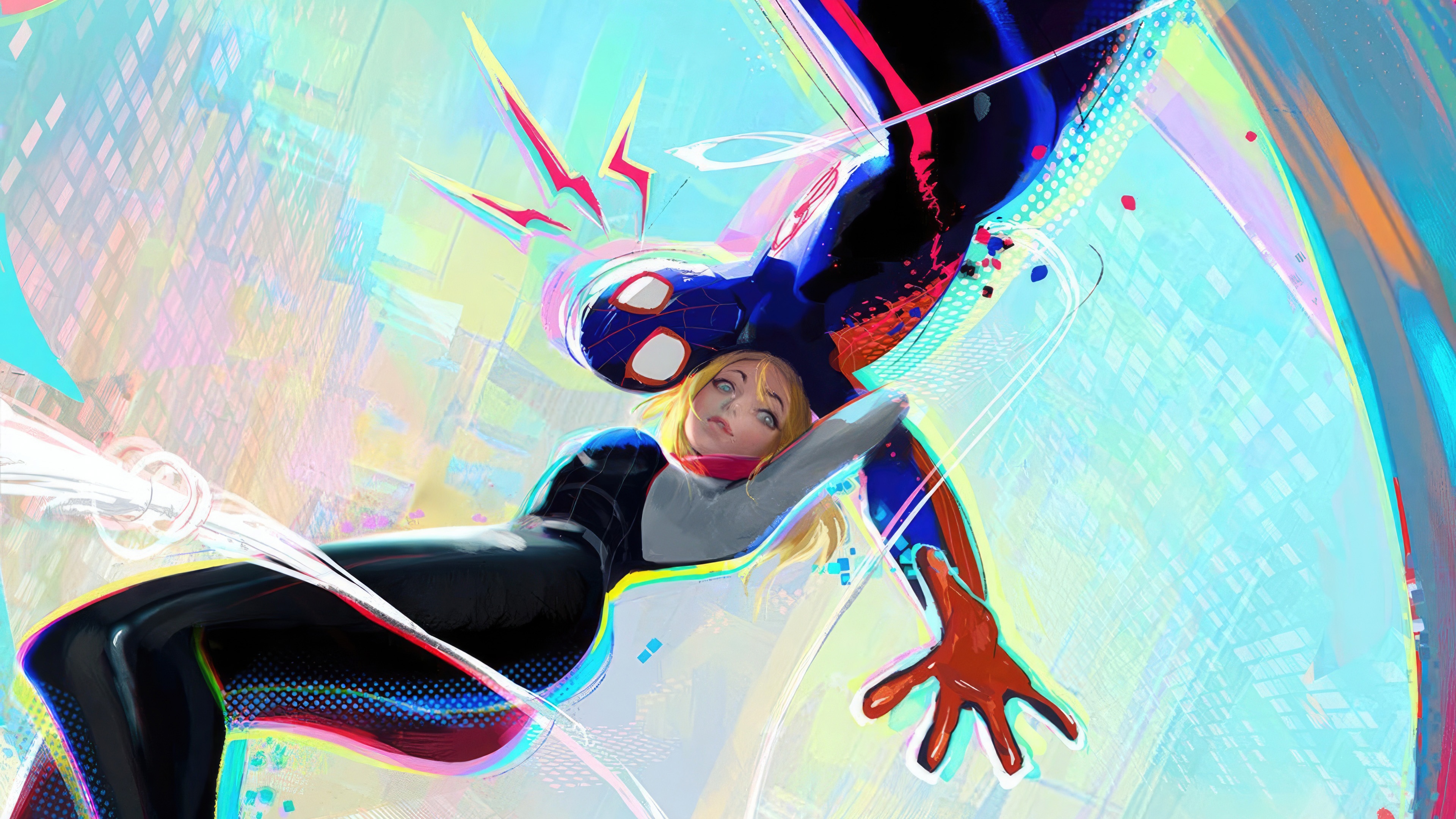 Miles Morales and Gwen Stacy Team Up HD Wallpaper