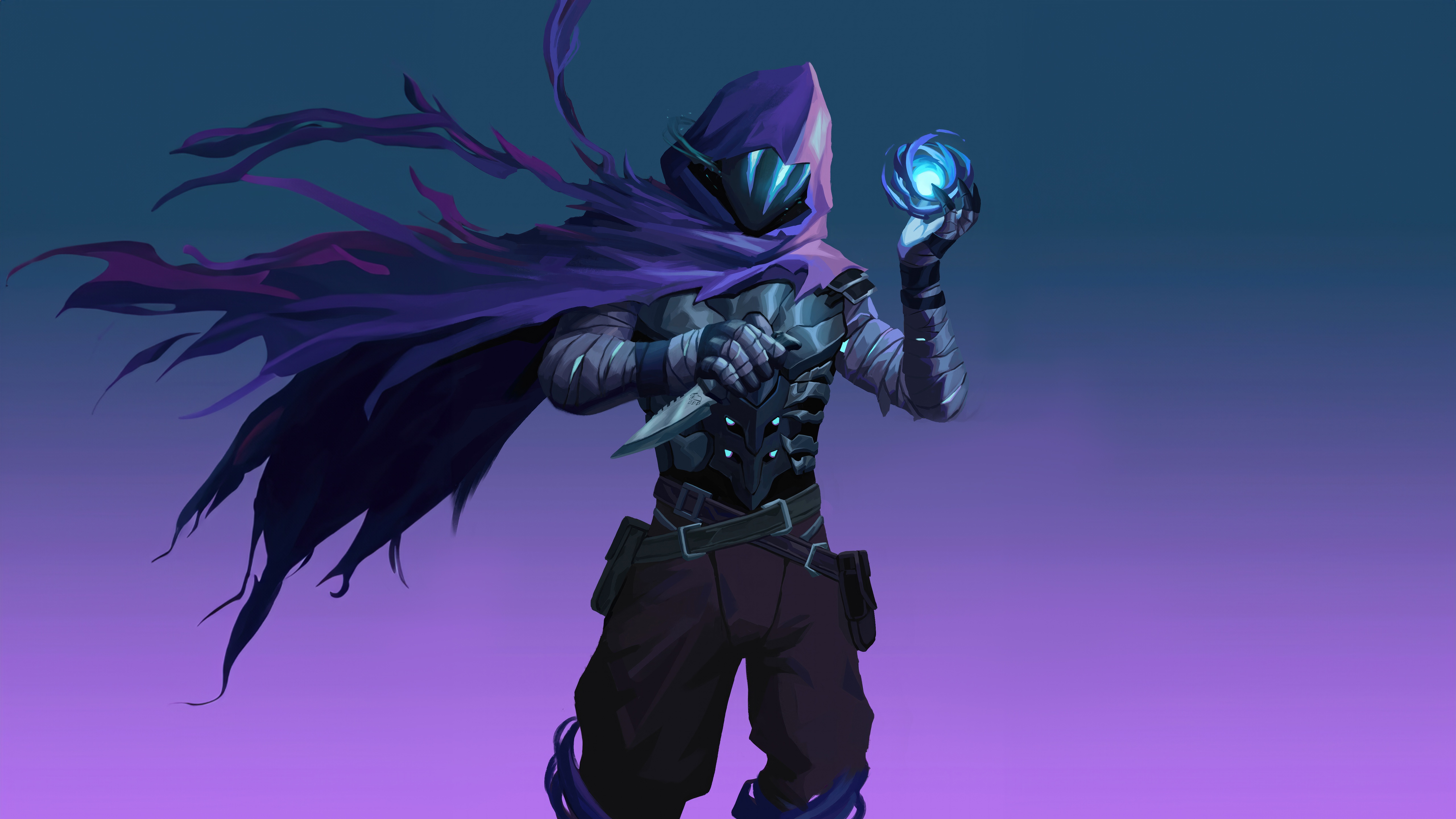 Omen from Valorant holding a glowing orb HD Wallpaper