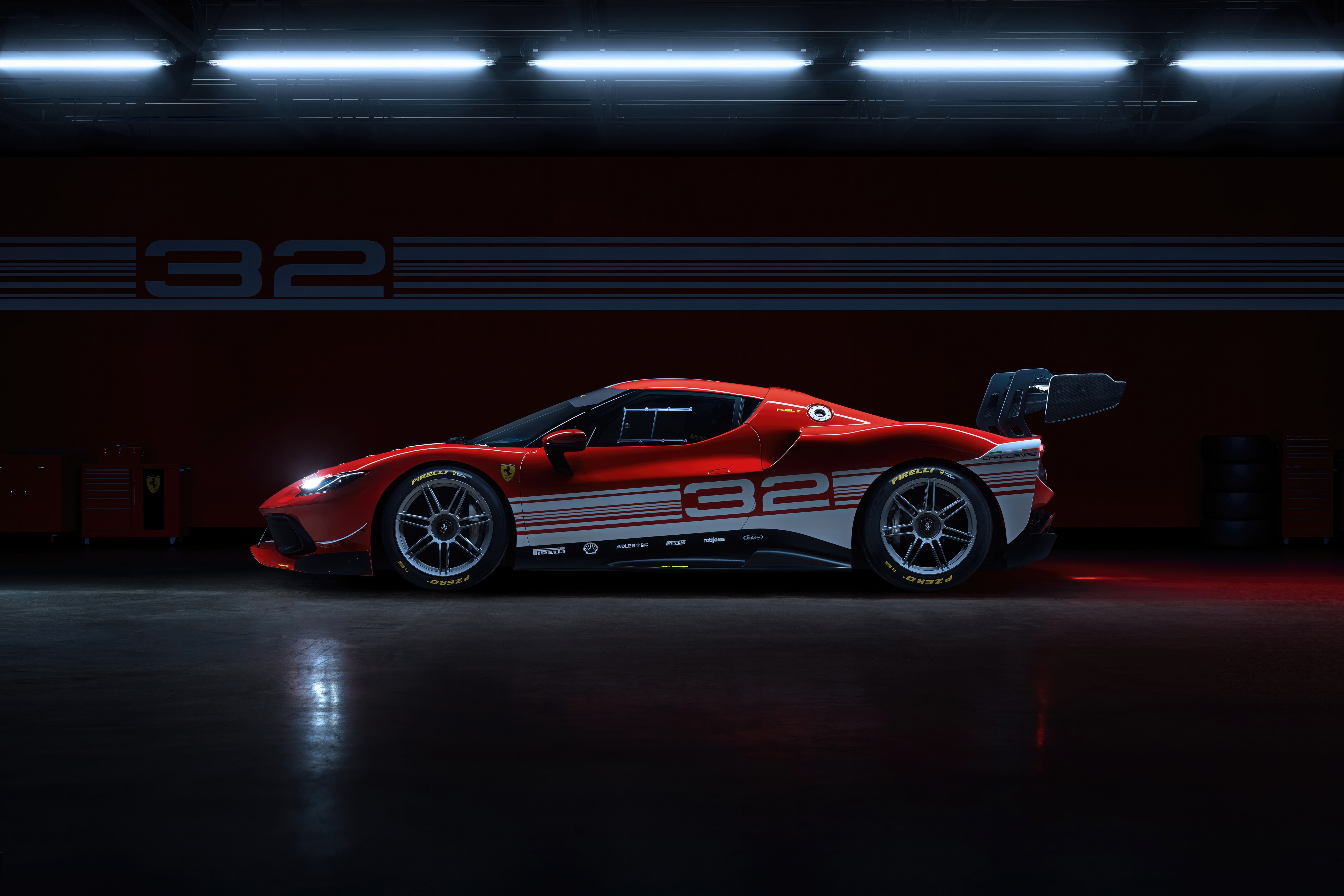 Ferrari 296 Challenge 2024 race car HD Wallpaper