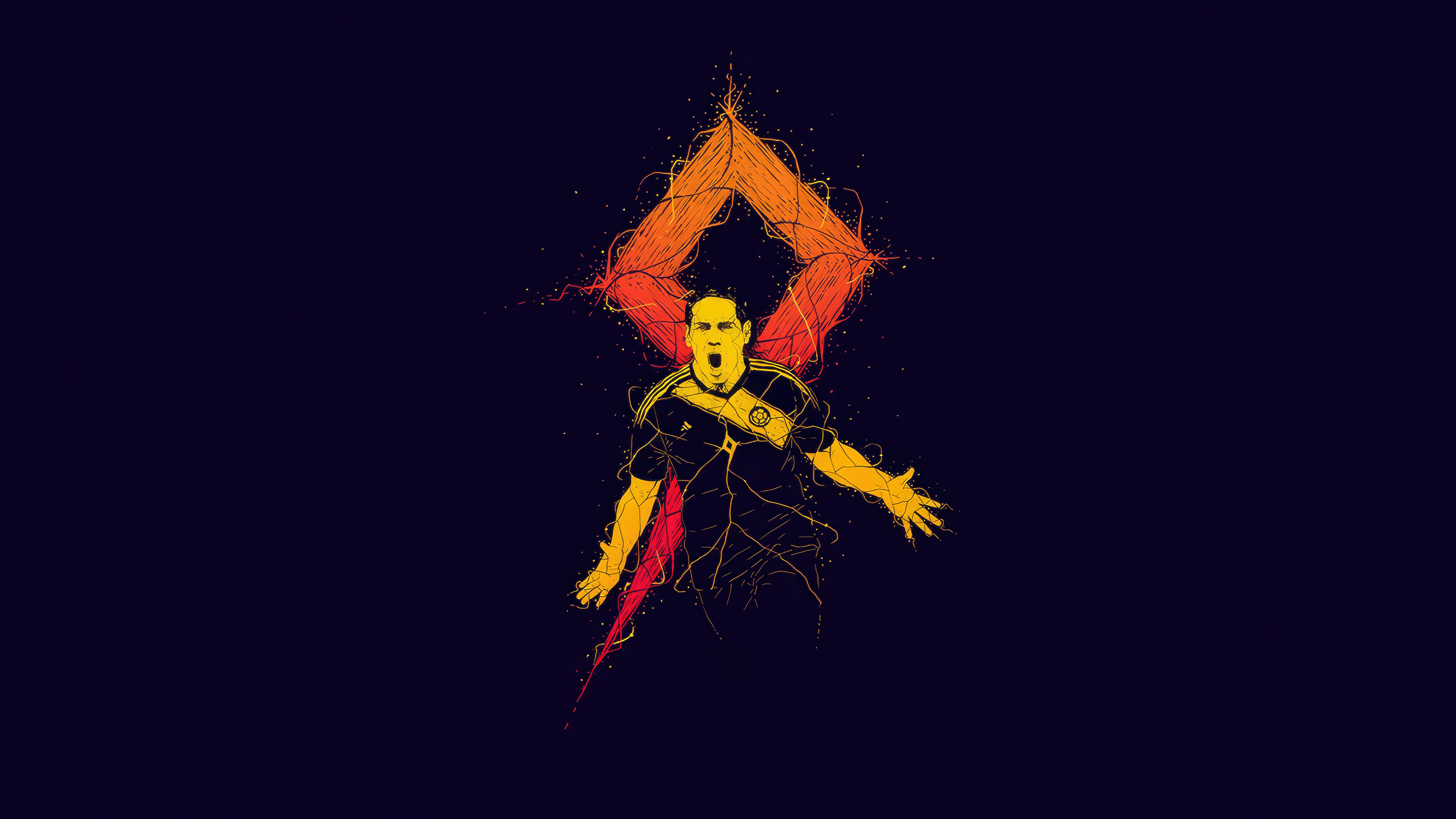 Thiago celebrating with abstract art HD Wallpaper