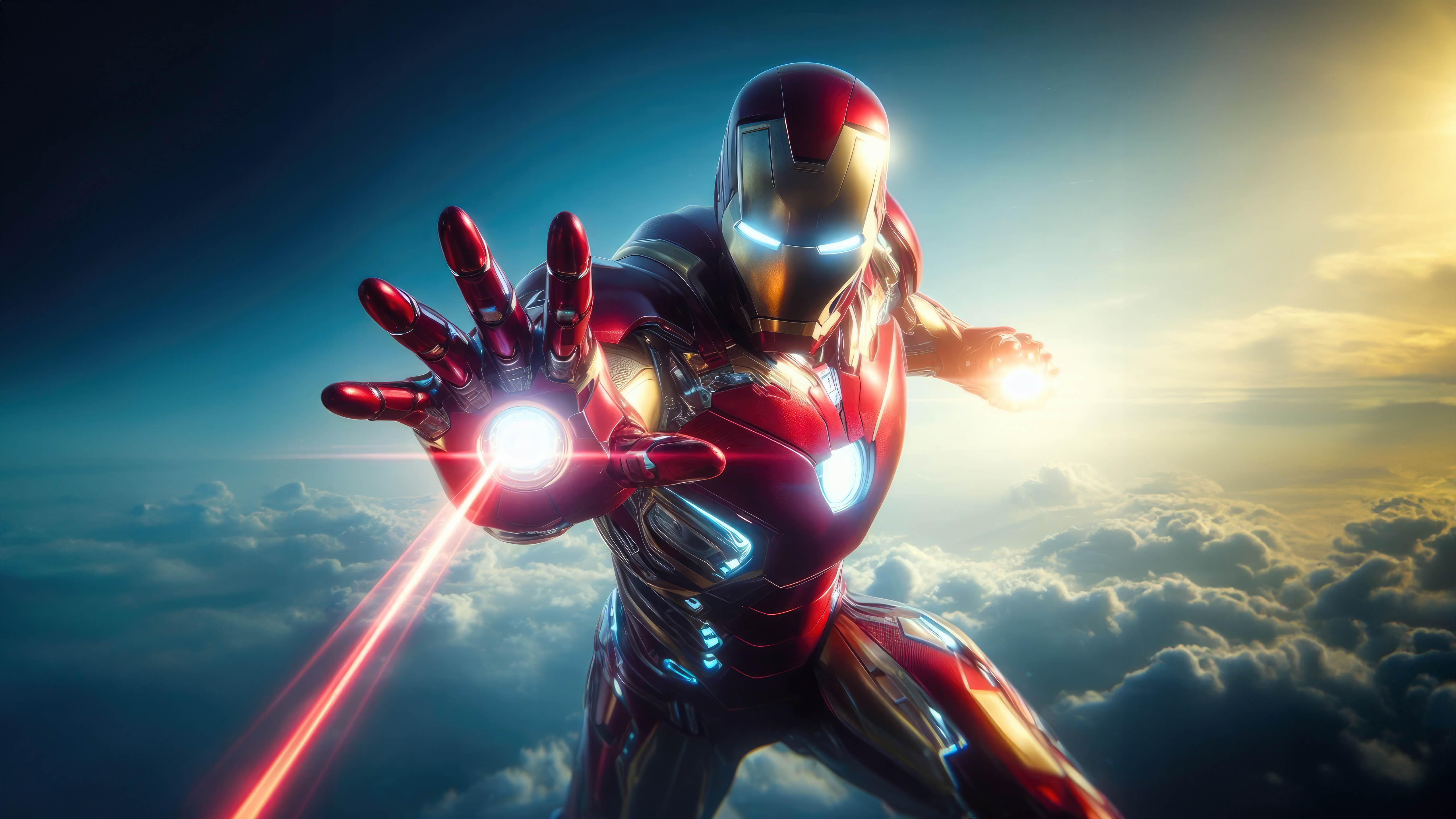Iron Man Flying Through Clouds HD Wallpaper