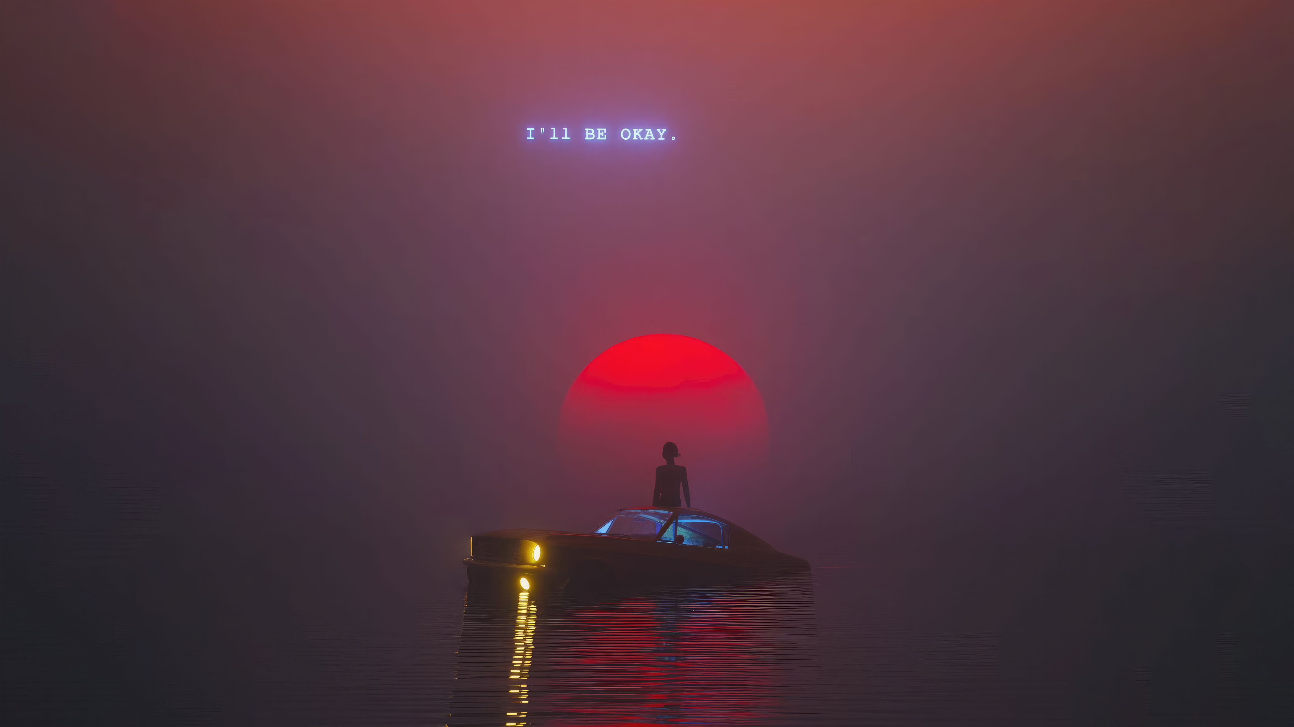 I'll Be Okay. Text Over Sunset HD Wallpaper