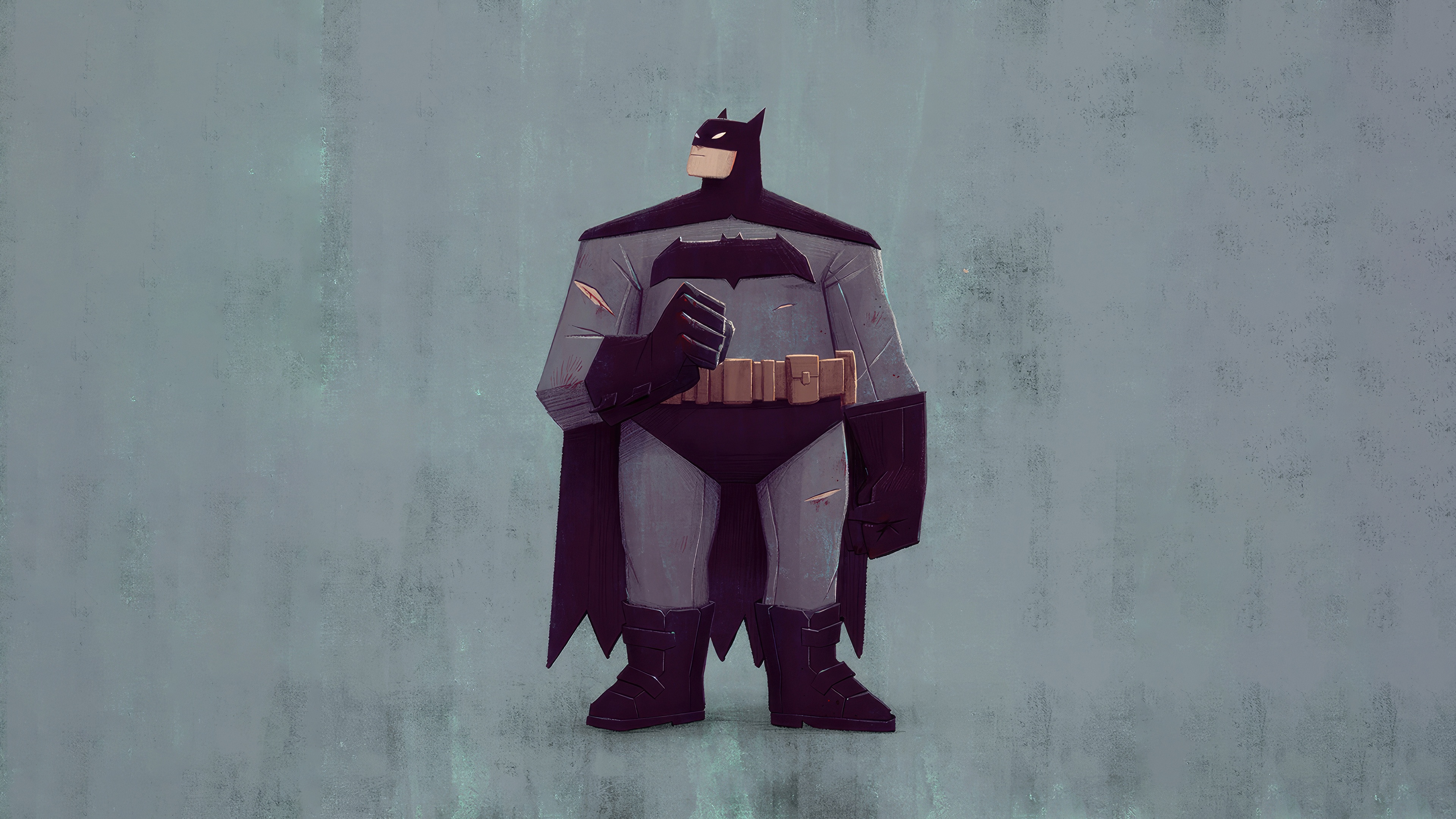 Batman standing against a textured wall HD Wallpaper