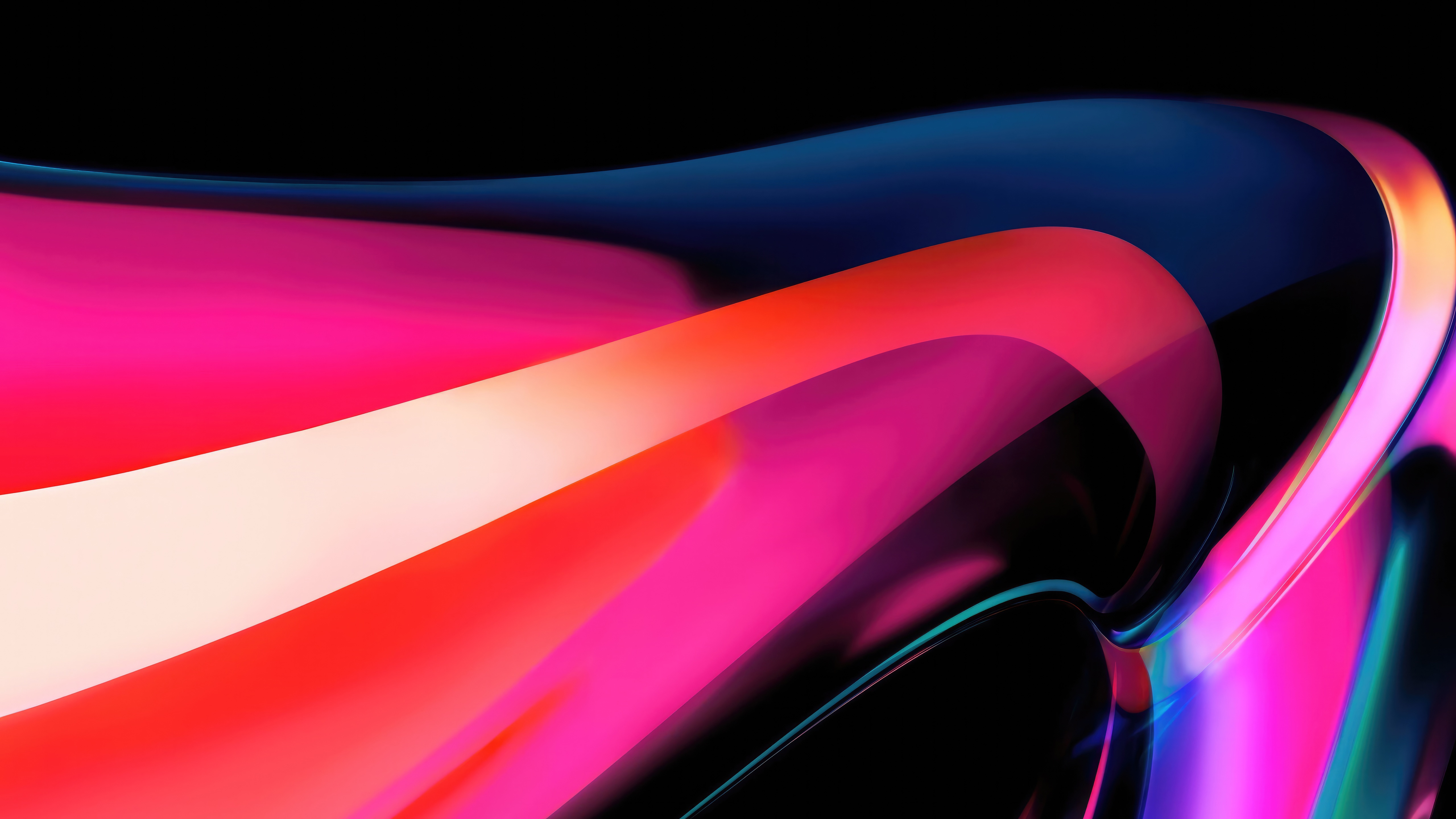 Abstract Flowing Shapes with Pink and Blue Hues HD Wallpaper