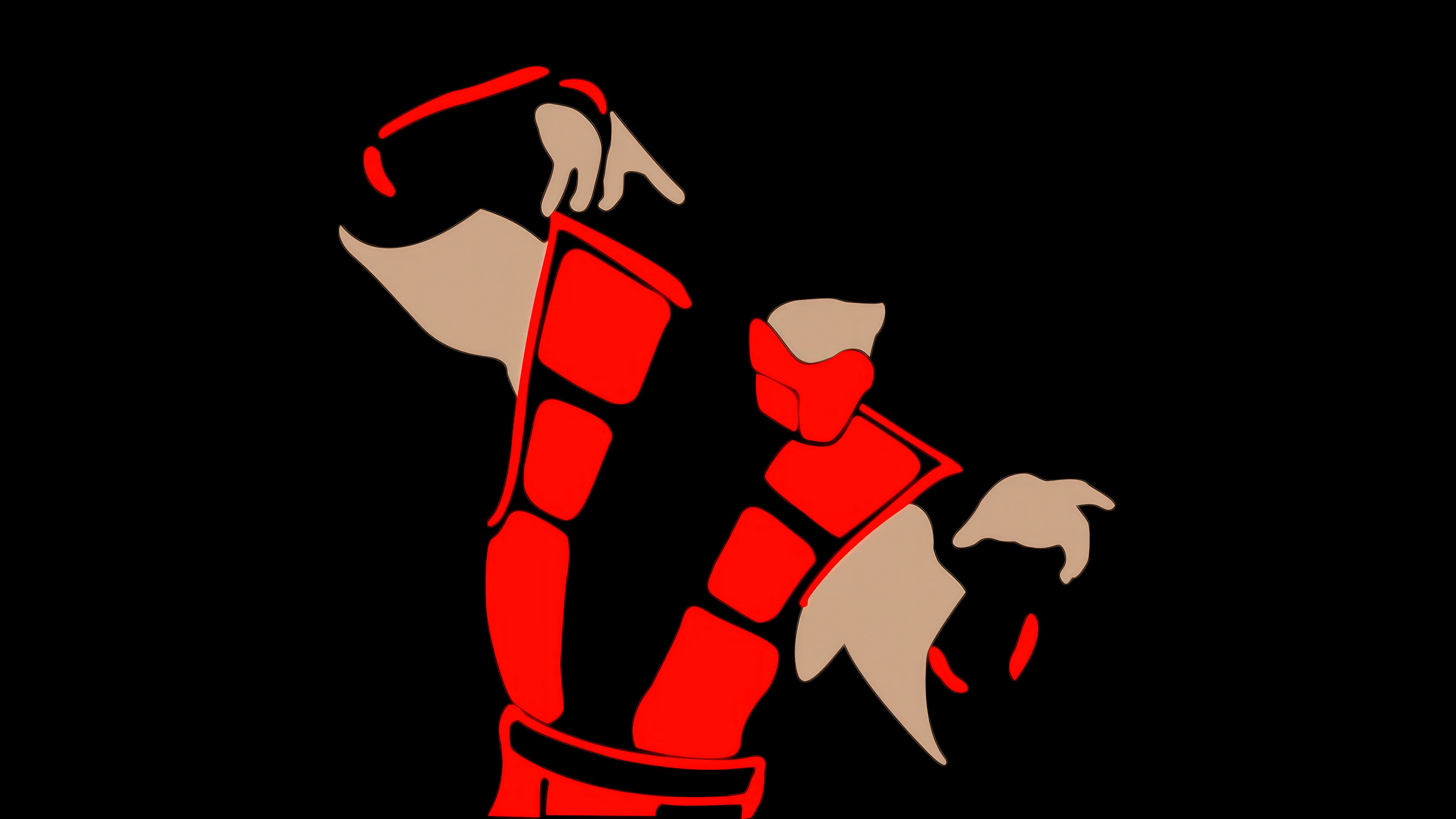 Mortal Kombat Sub Zero Minimalist Red Design HD Wallpaper