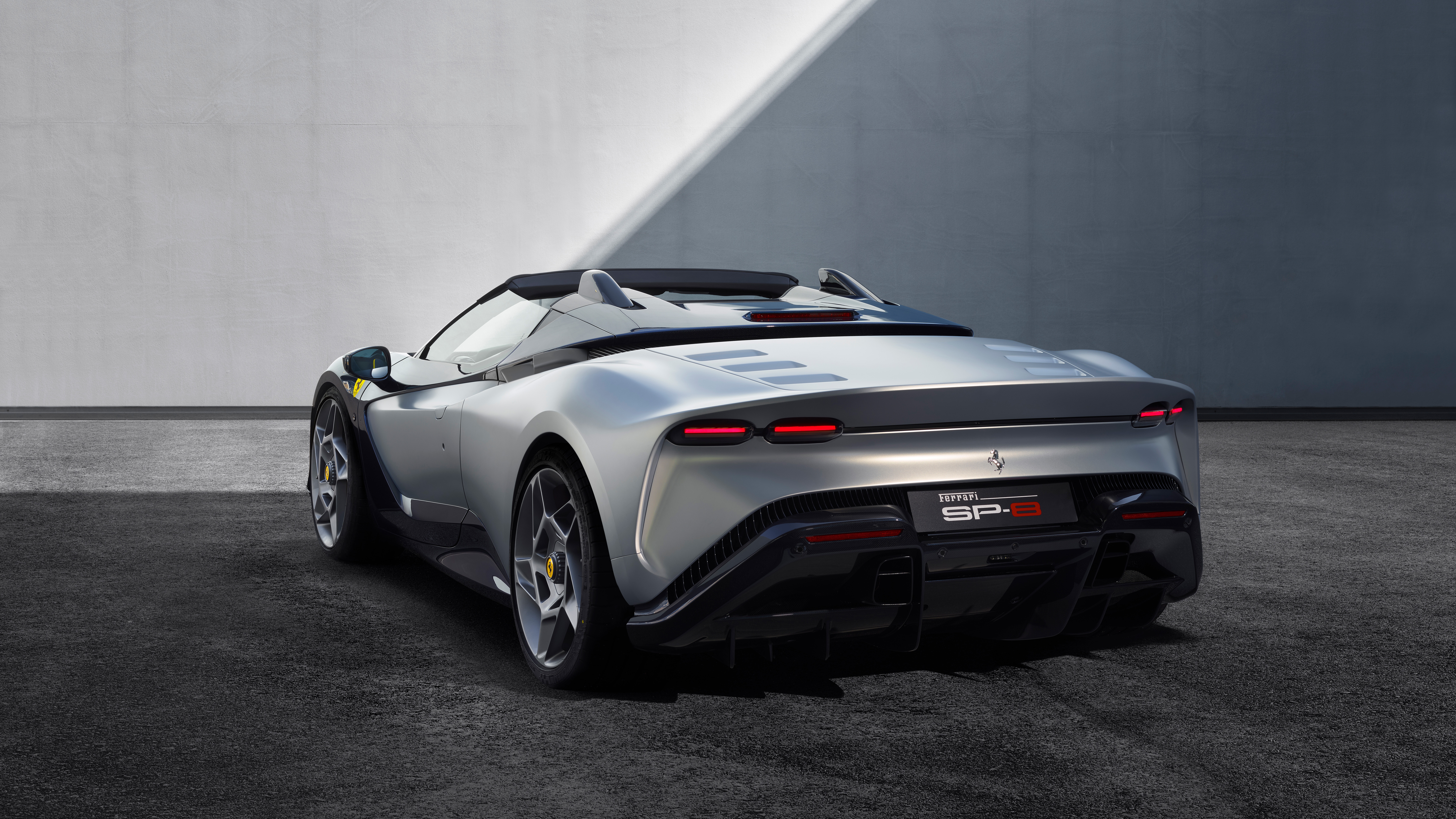Ferrari SP8 convertible sports car rear view HD Wallpaper