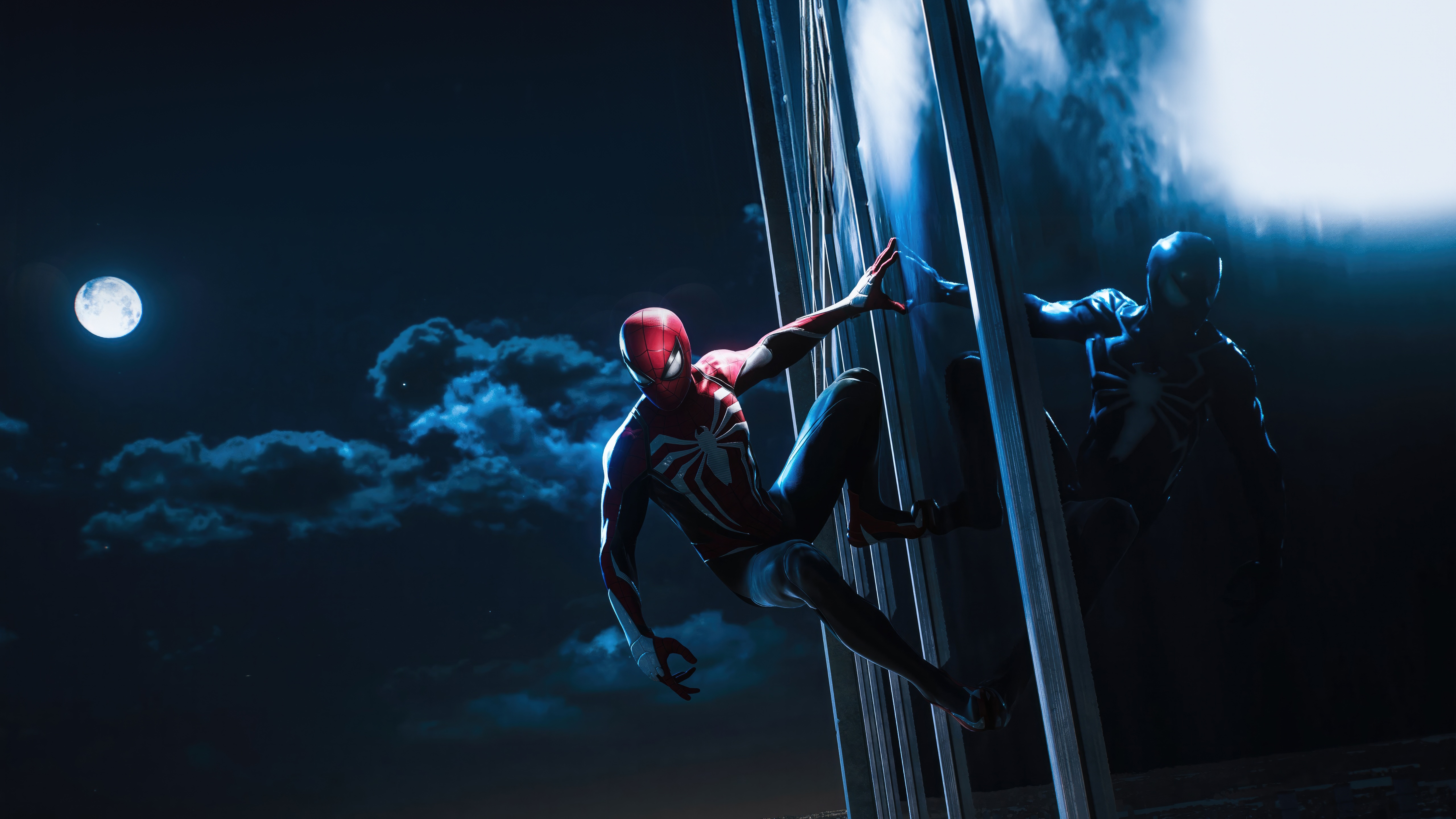 Spider-Man in Symbiote Suit on Building HD Wallpaper