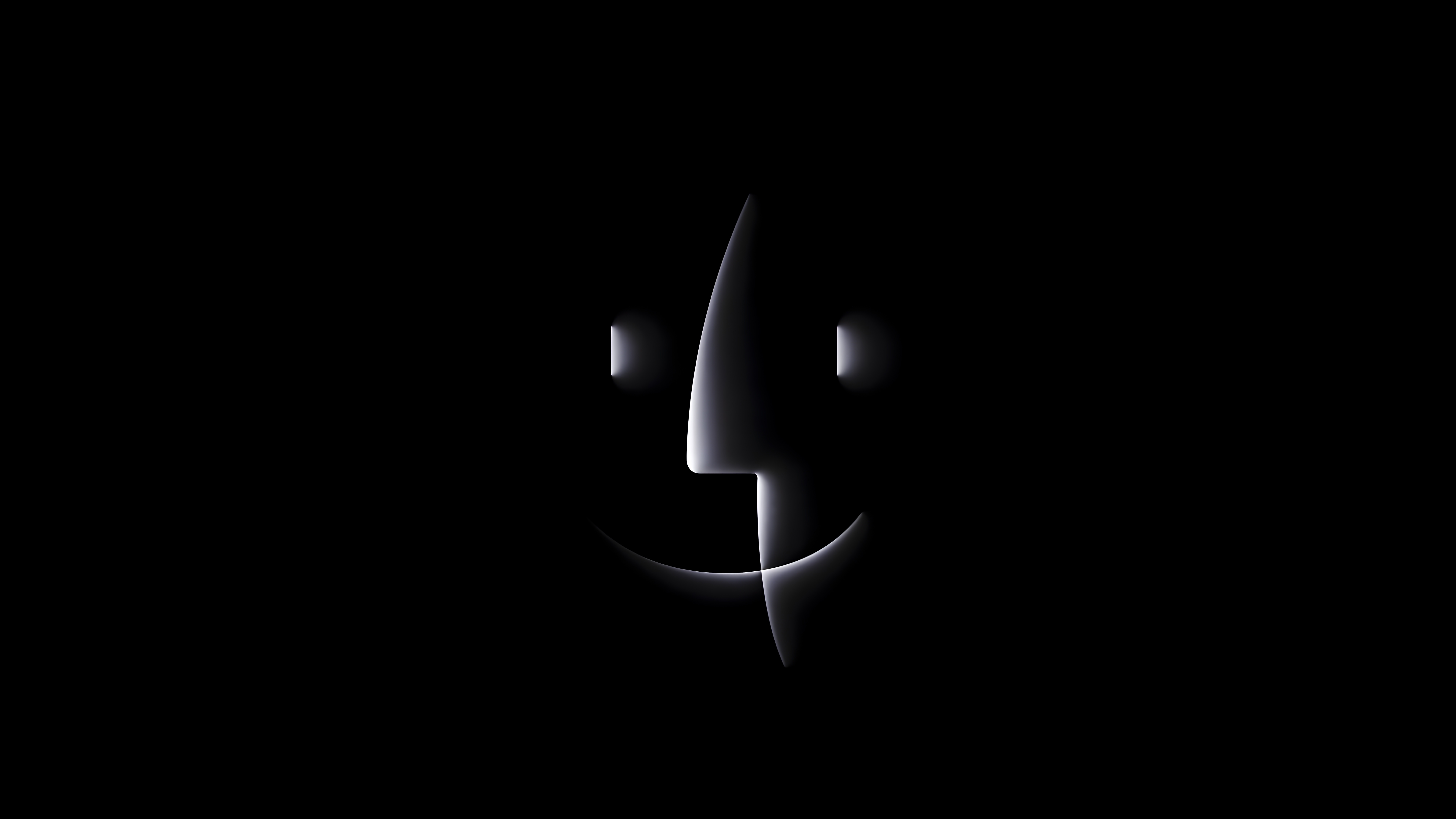 Apple OS9 Finder Logo on Dark Background HD Wallpaper