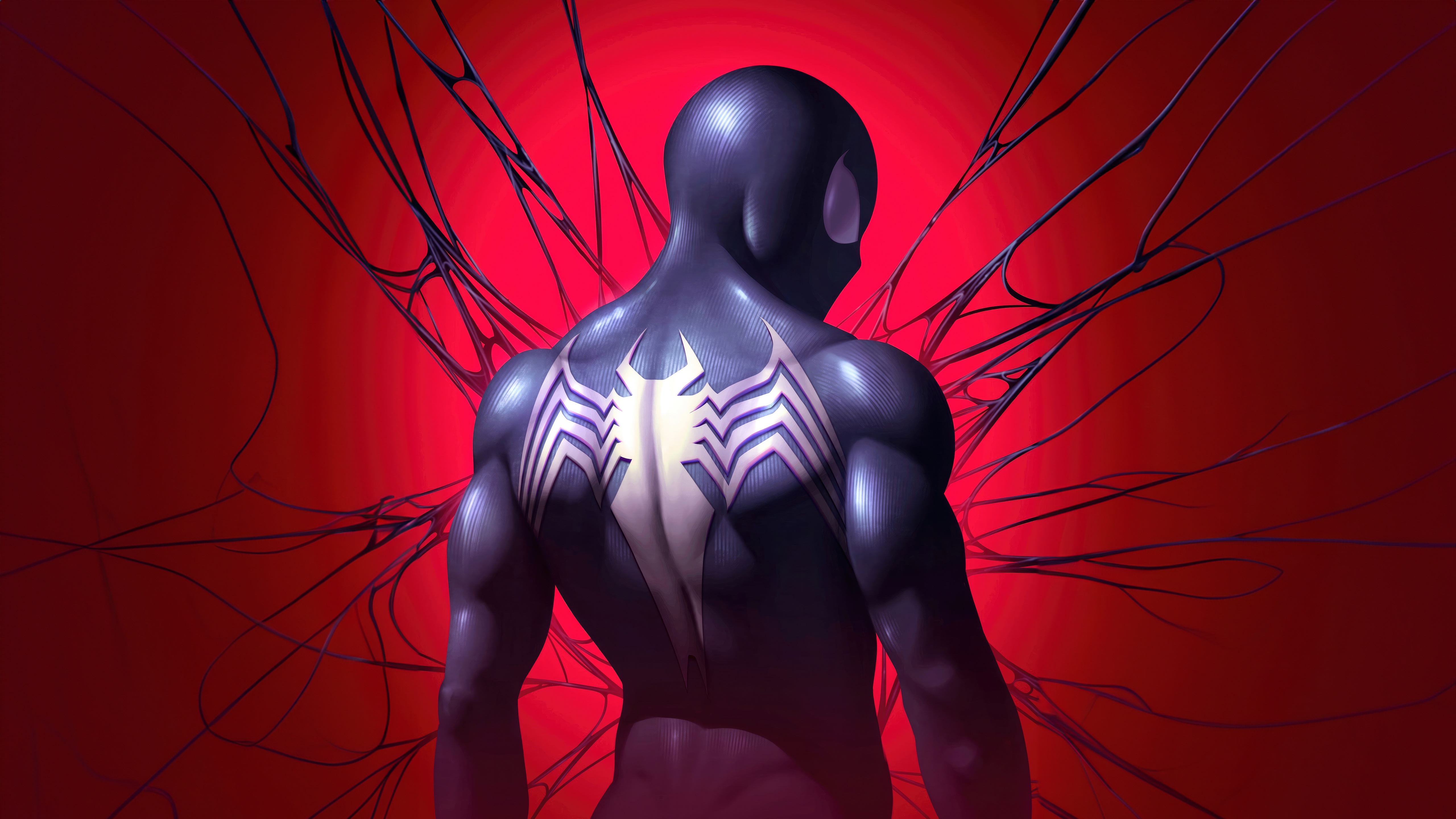 Black Spider-Man with Venom Symbiote HD Wallpaper