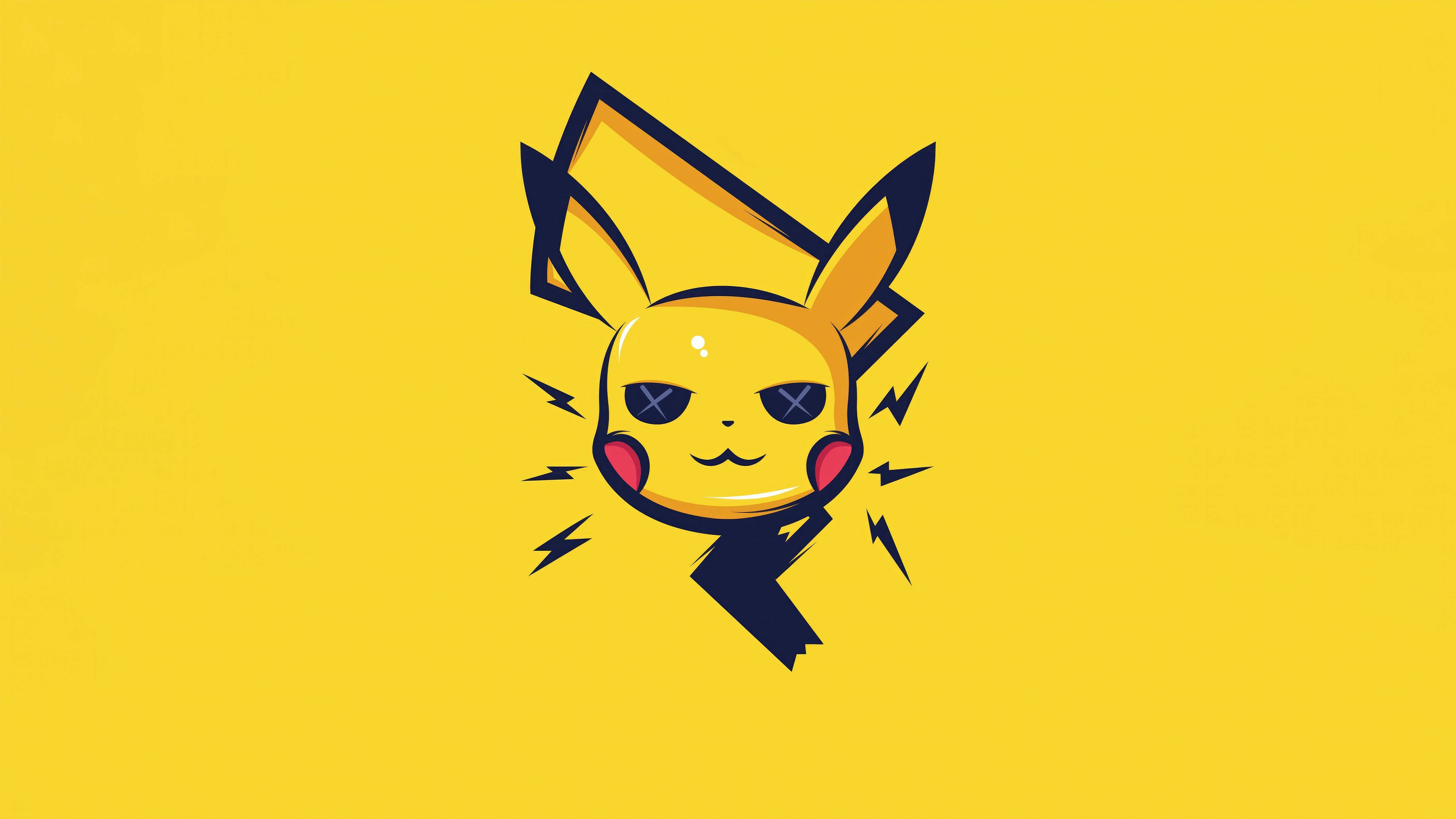 Pikachu Minimal Yellow HD Wallpaper