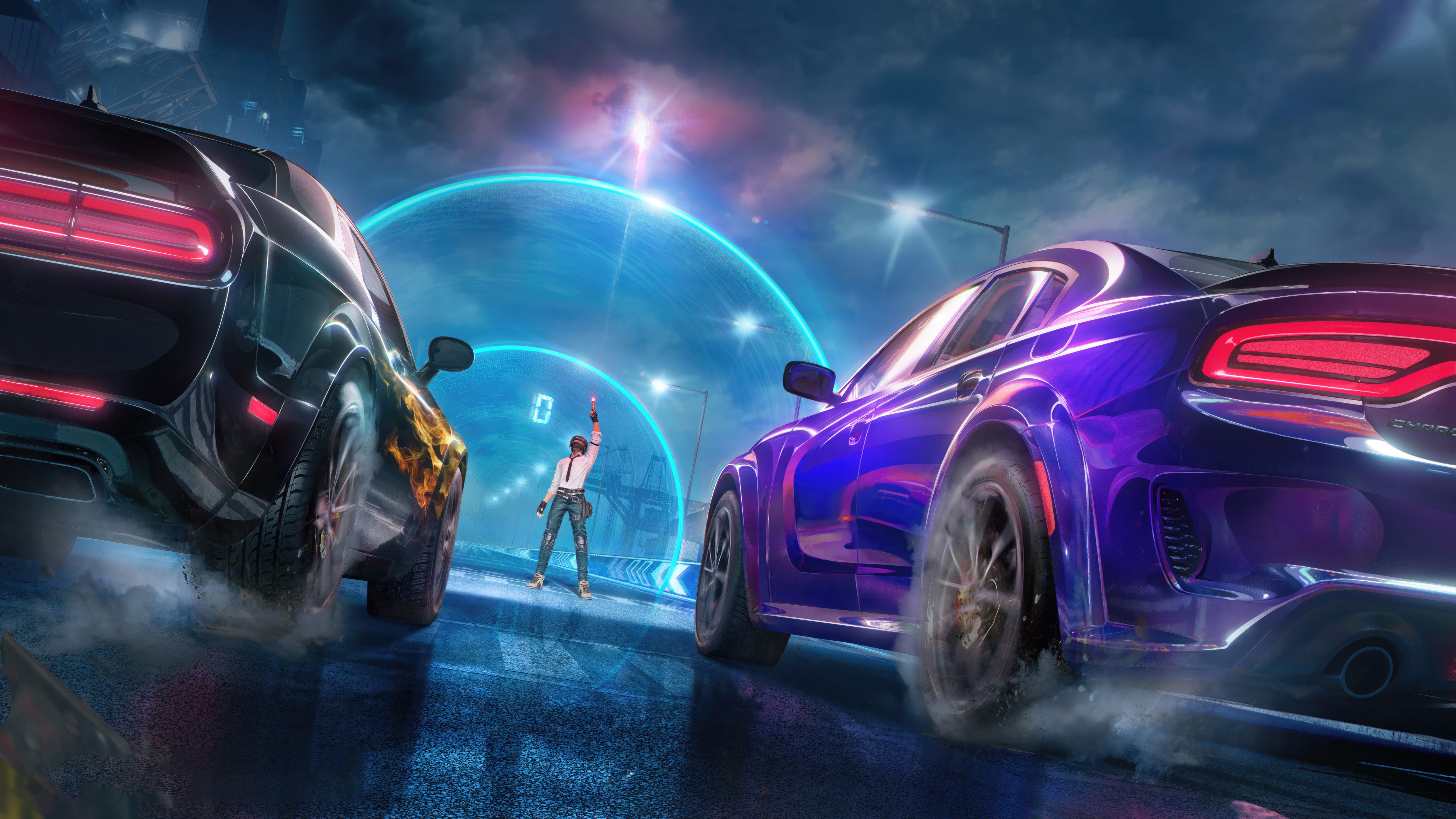 PUBG Mobile Dodge Challenger Race HD Wallpaper