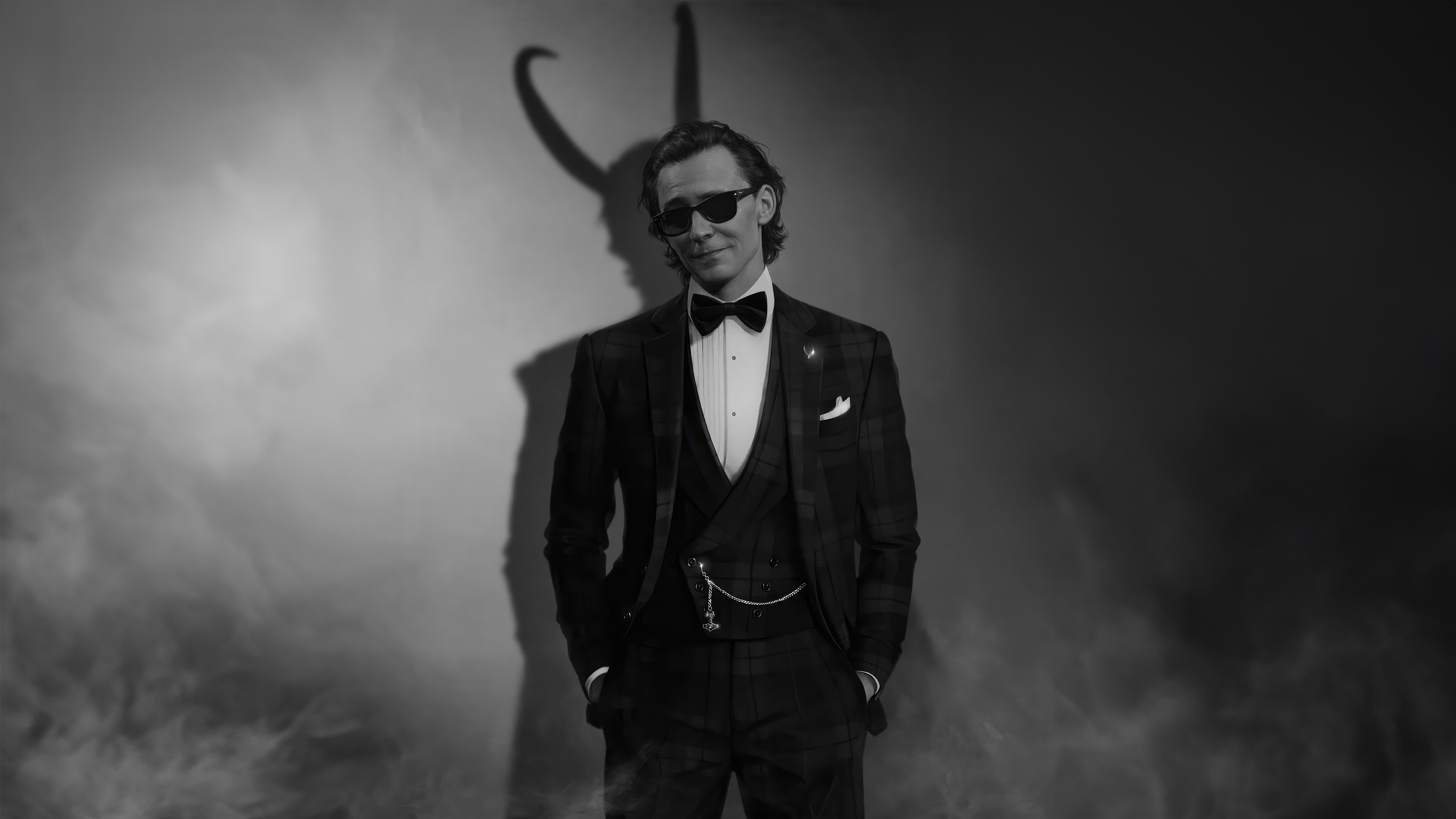 Tom Hiddleston as Loki in a tuxedo HD Wallpaper