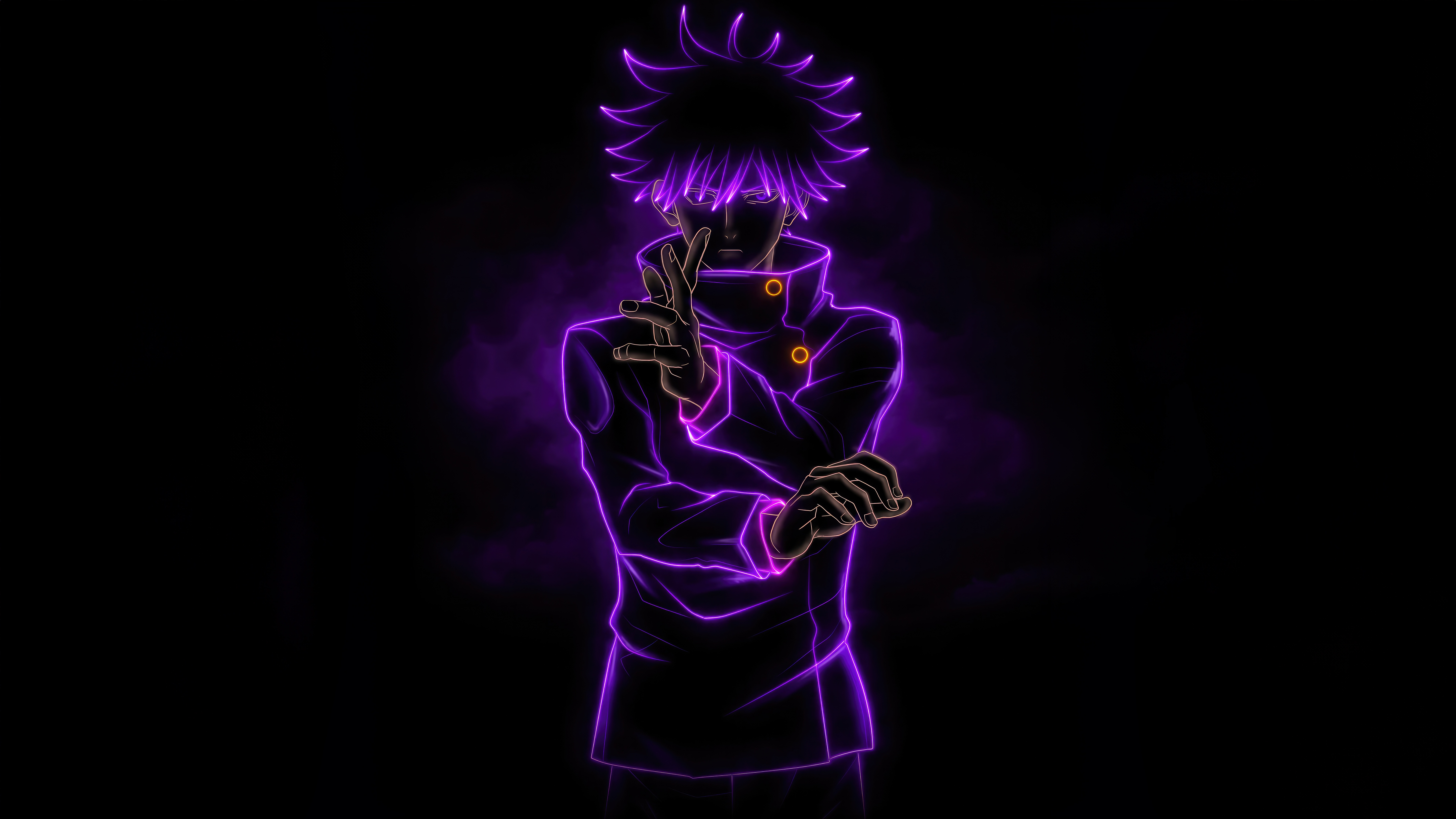 Megumi Fushiguro Neon Outline HD Wallpaper