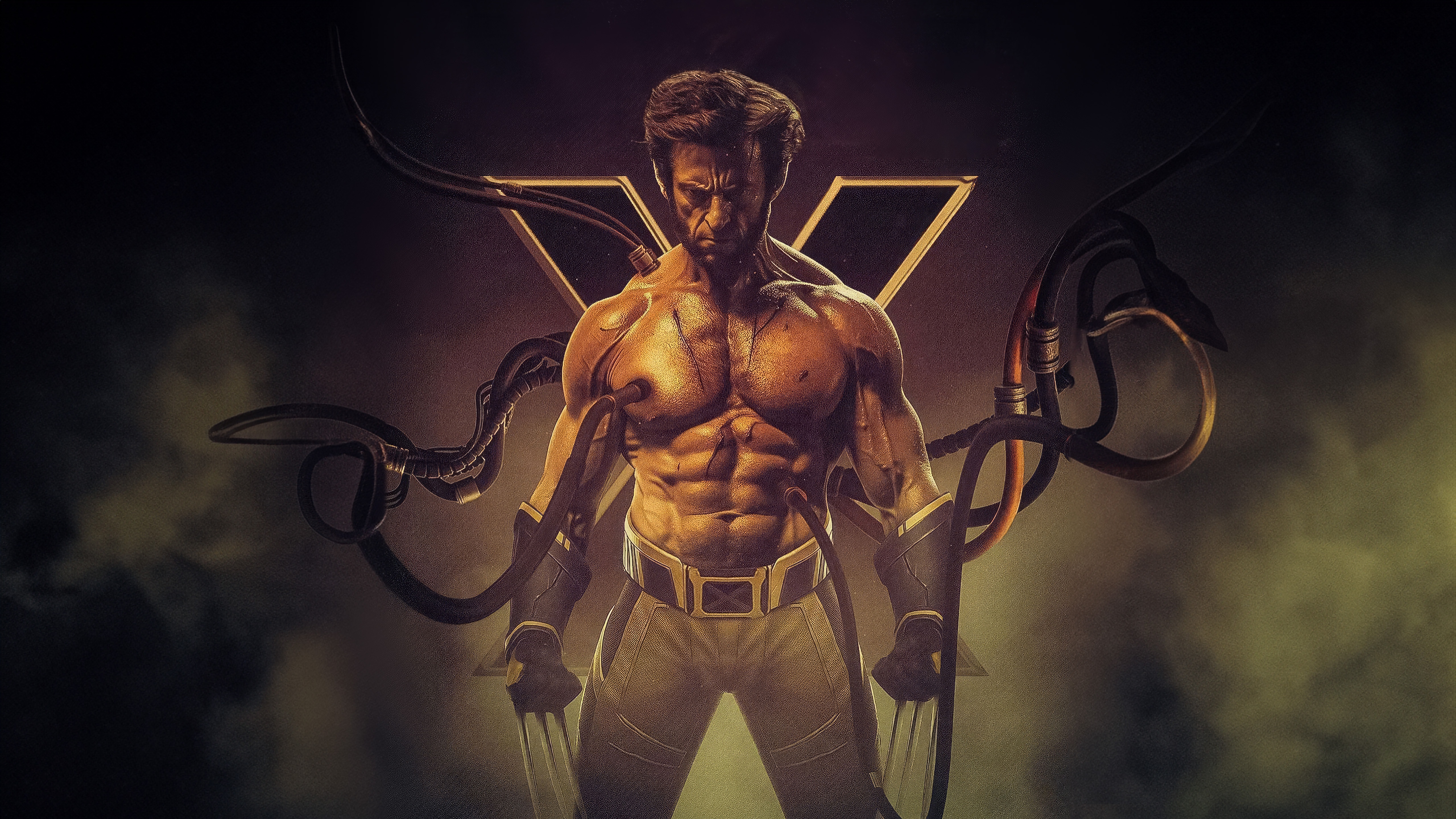 Wolverine with Razor Sharp Claws and X Symbol HD Wallpaper