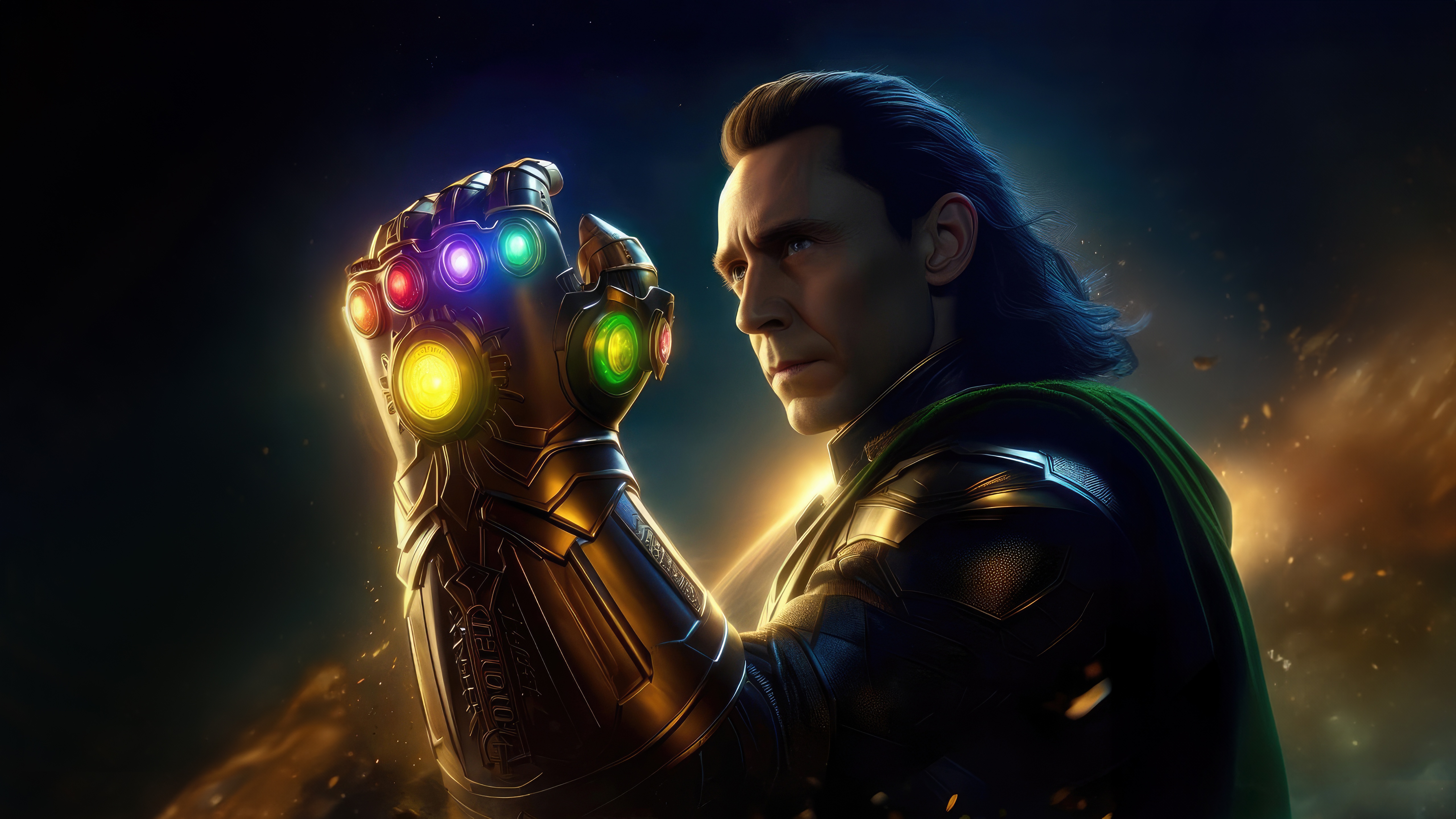 Loki with the Infinity Gauntlet HD Wallpaper