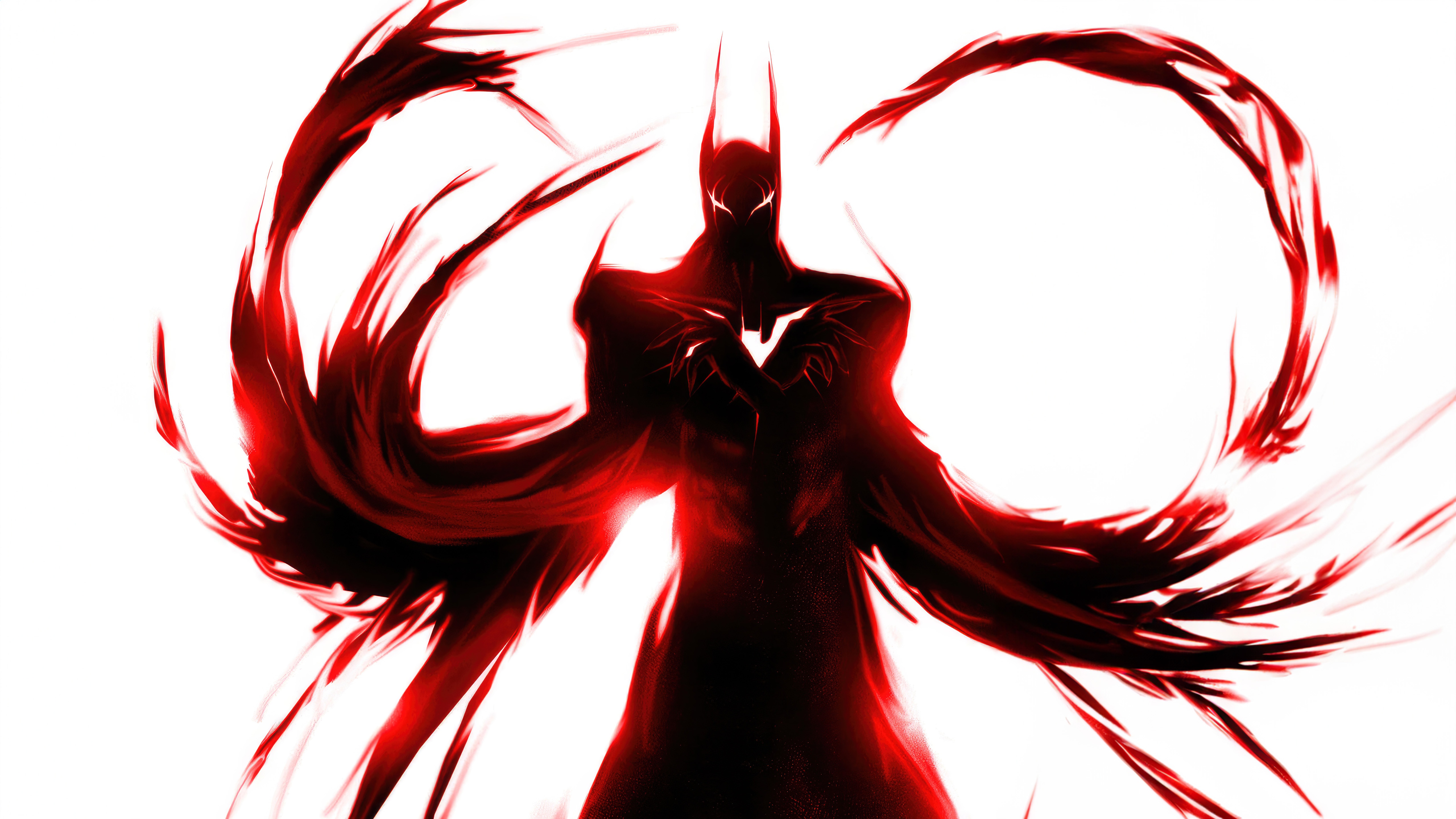 Dark Batman with Red Energy Tendrils HD Wallpaper