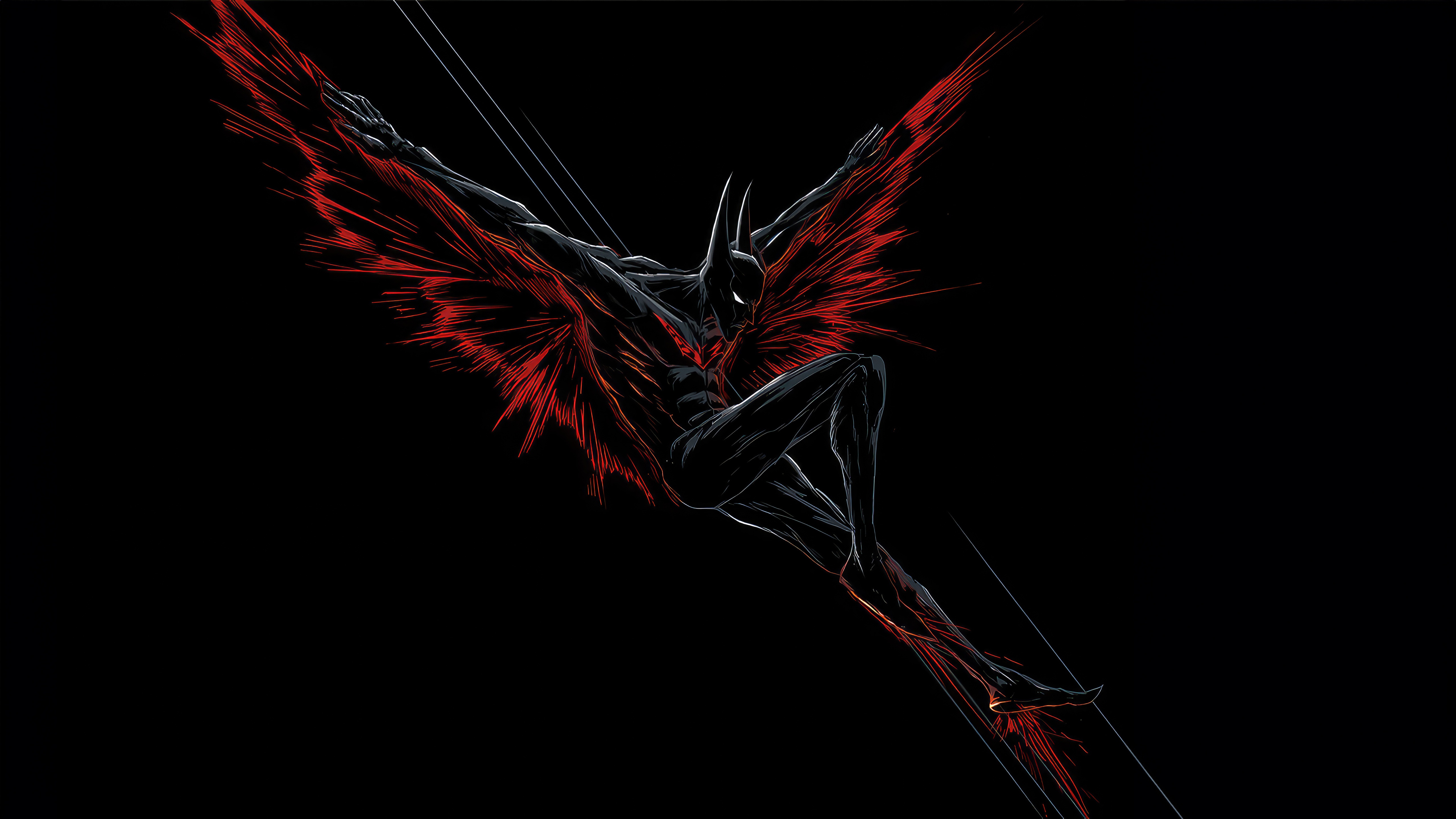 Batman Beyond with Red Wings HD Wallpaper