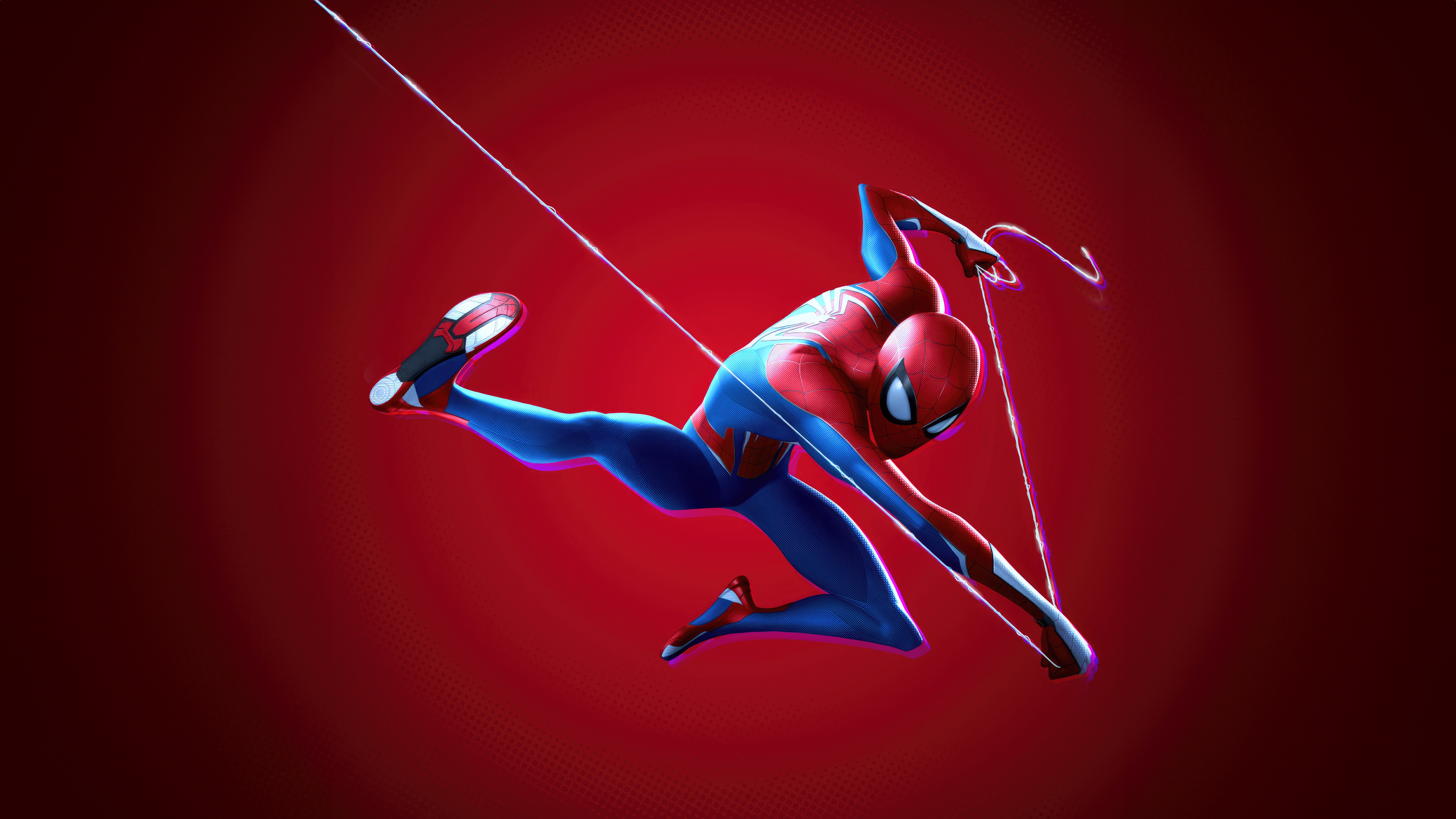 Spider-Man Swinging on Web HD Wallpaper