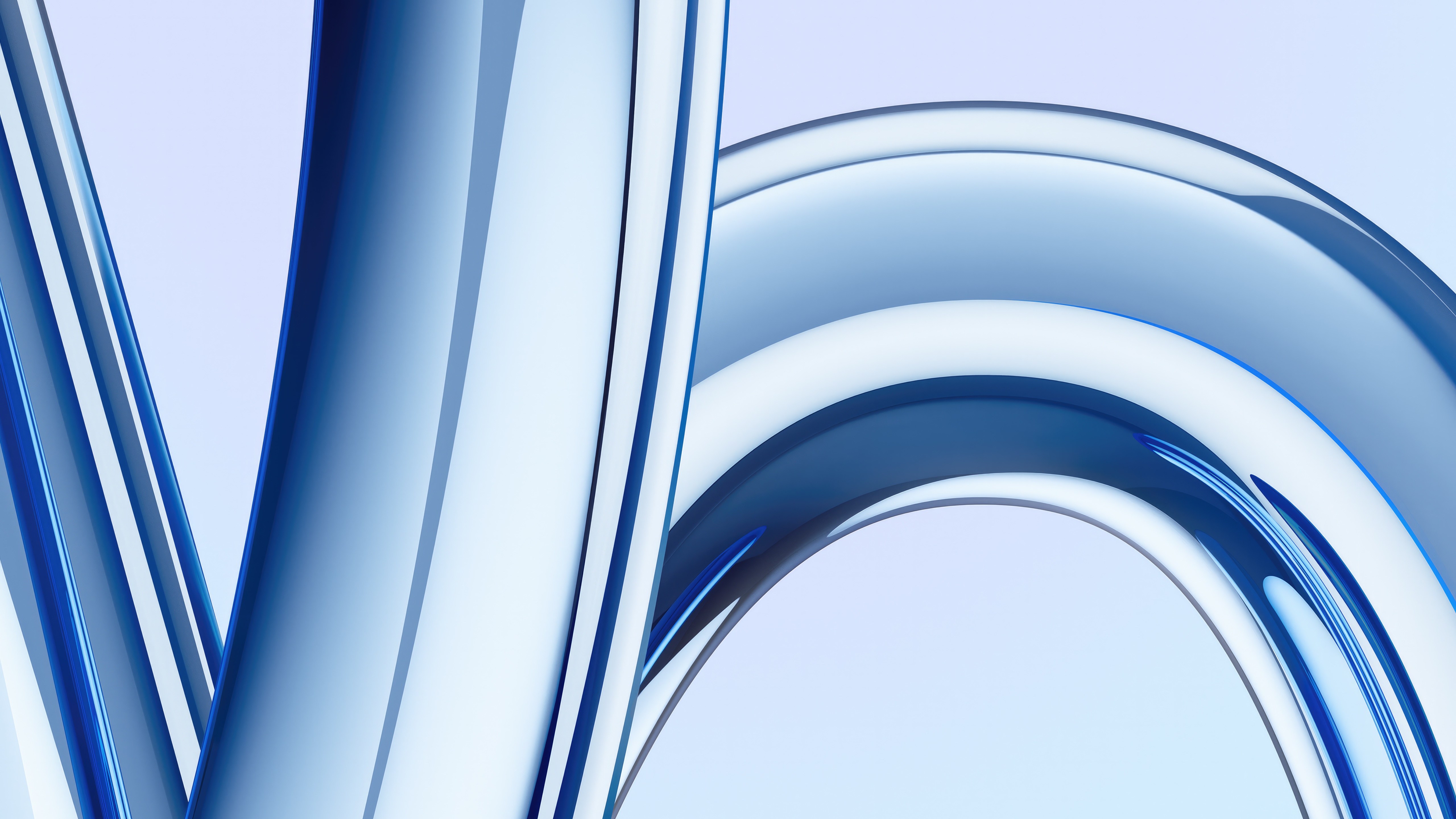 Abstract blue glass tubes on a light blue background HD Wallpaper