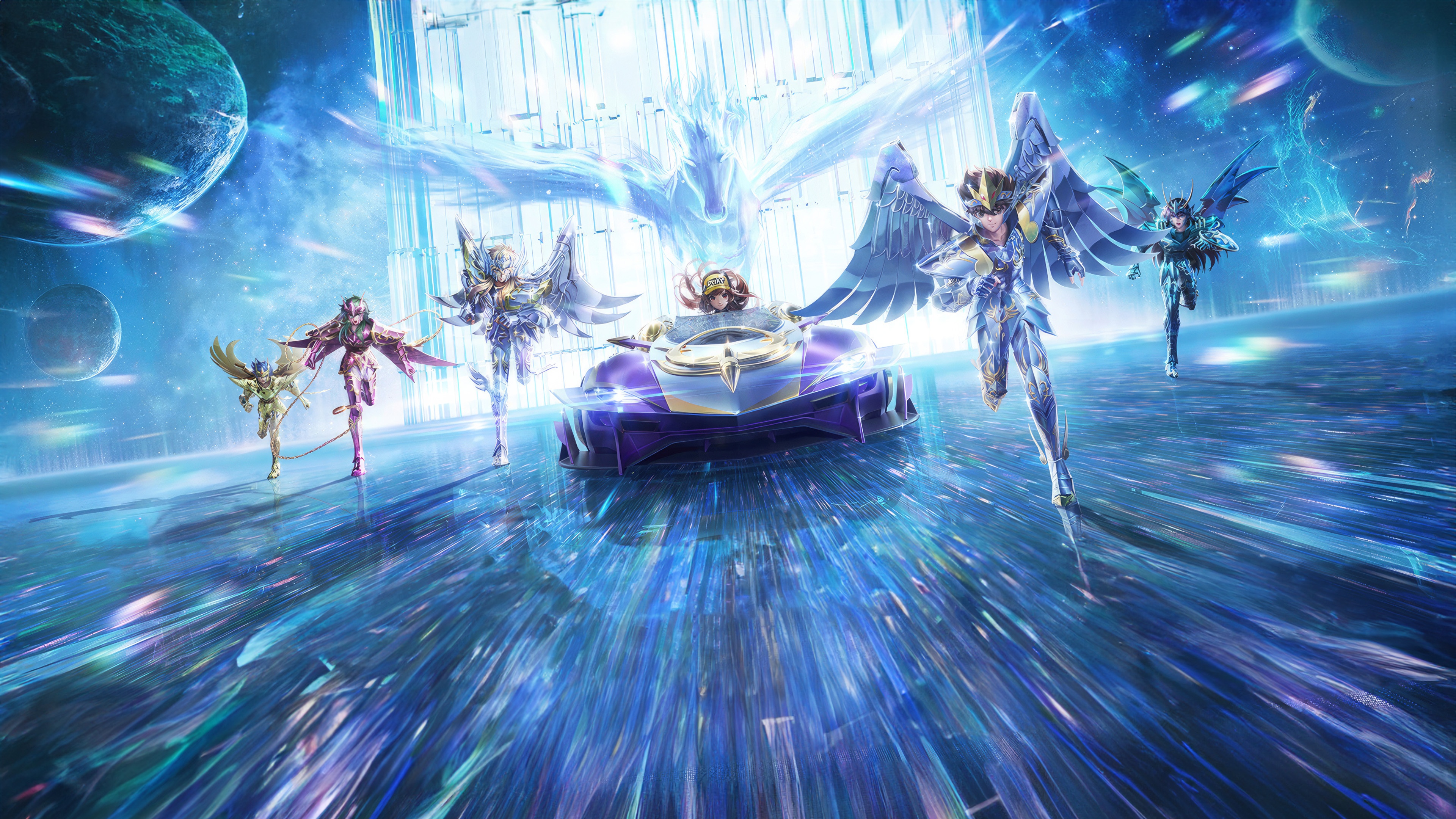 Speed Drifters characters in a futuristic race HD Wallpaper
