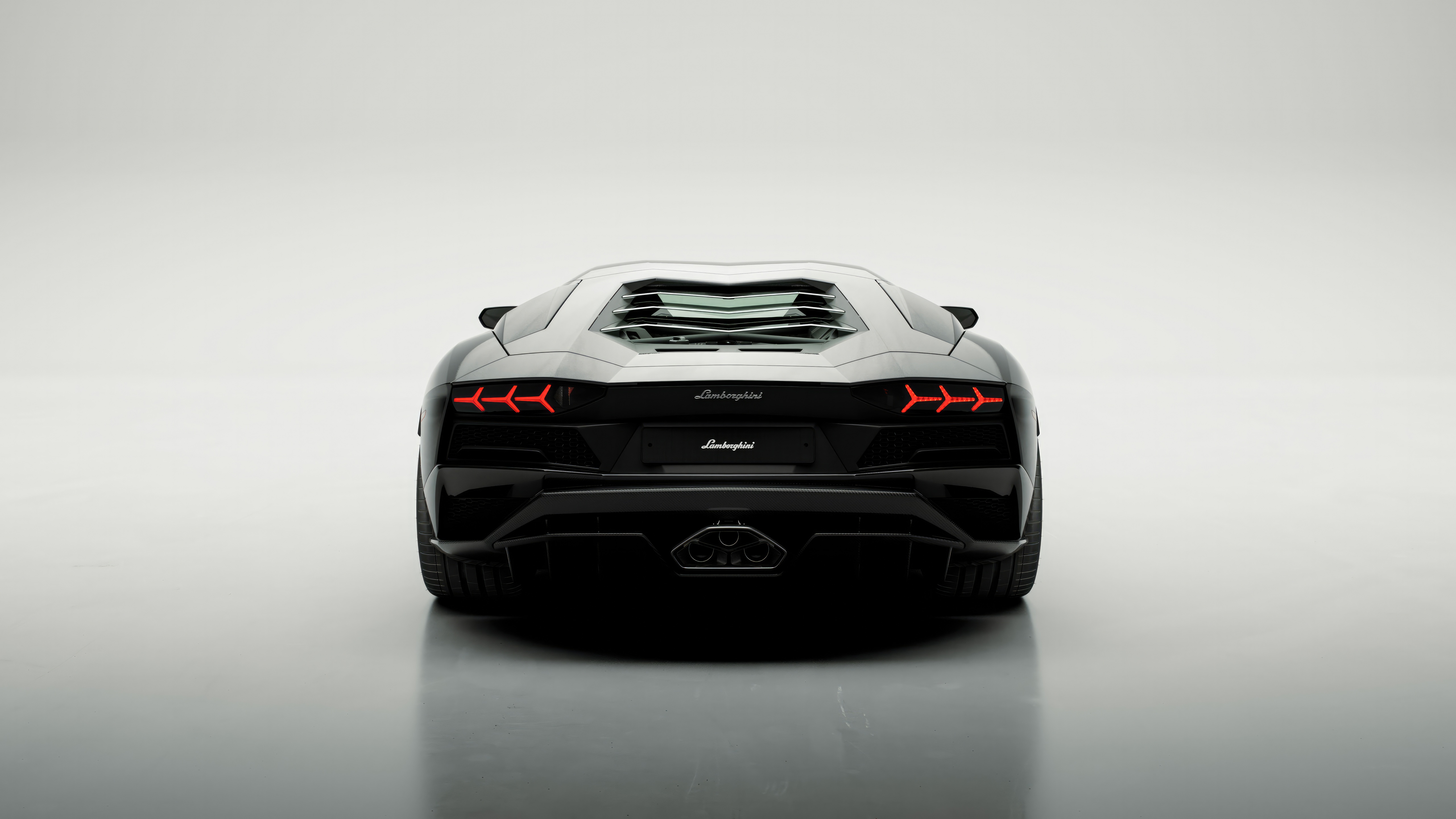 Lamborghini Aventador Rear View HD Wallpaper