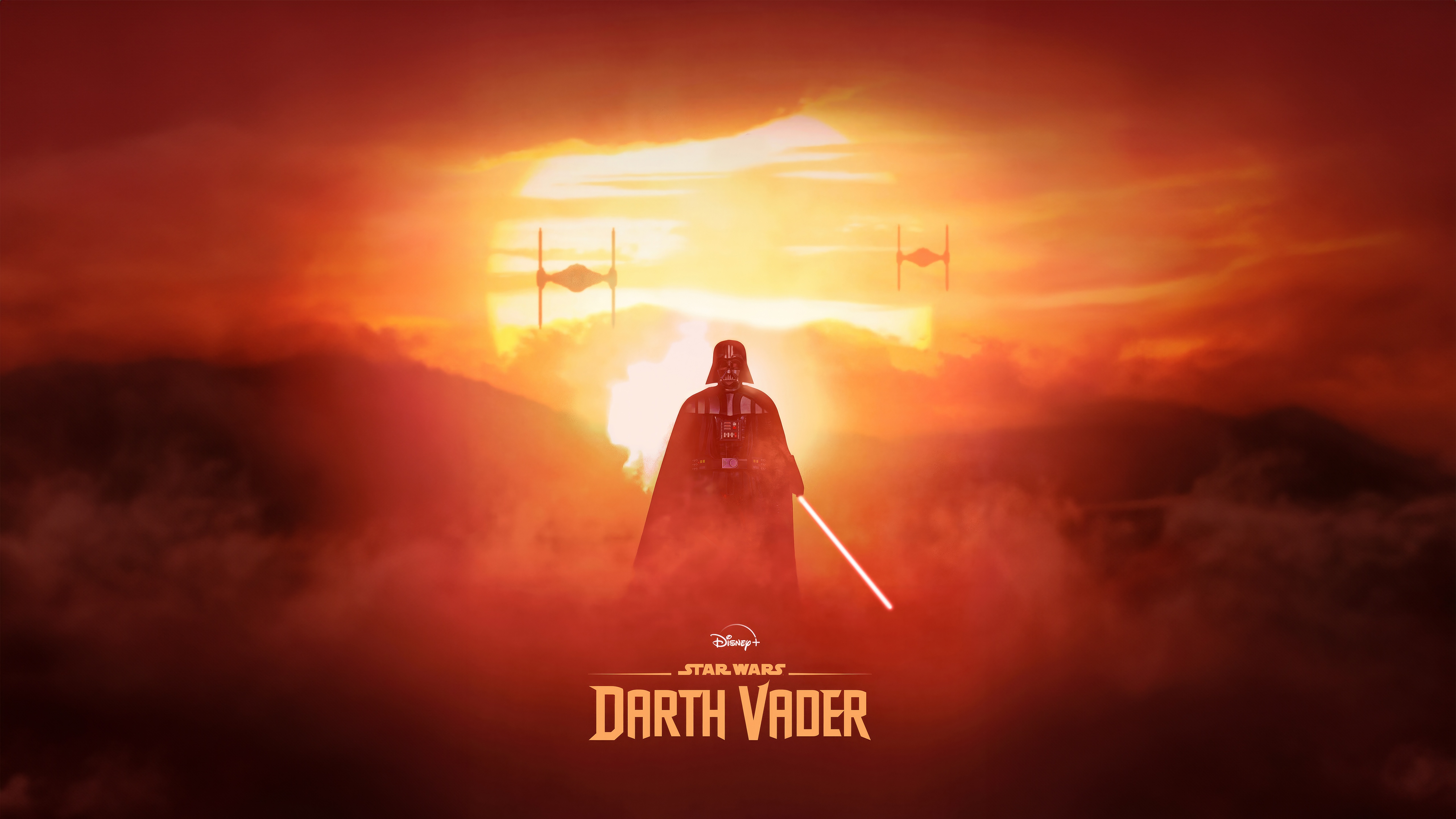 Star Wars Darth Vader with TIE Fighters HD Wallpaper