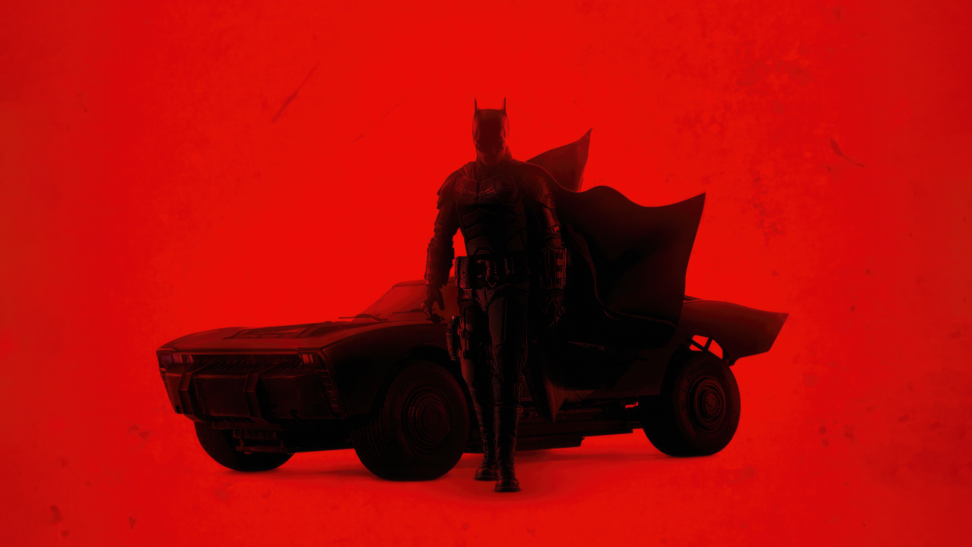 The Batman and his Batmobile HD Wallpaper