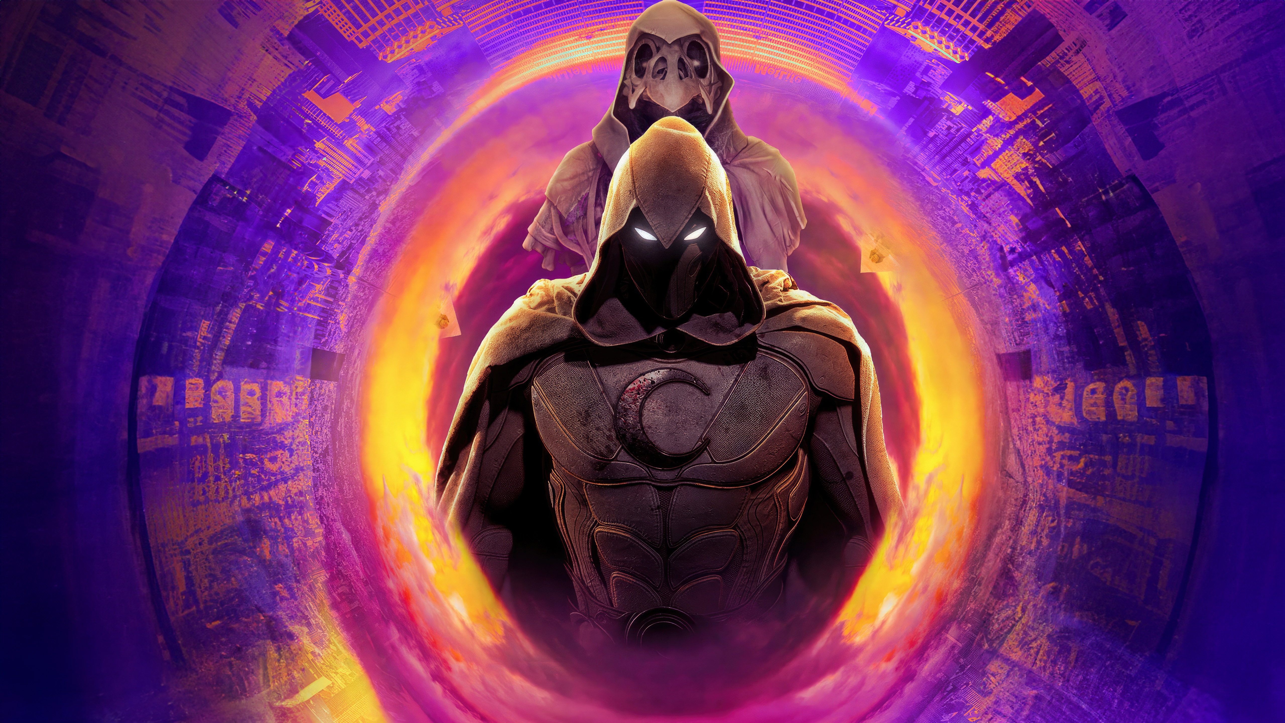 Moon Knight and Ammit in a Portal HD Wallpaper