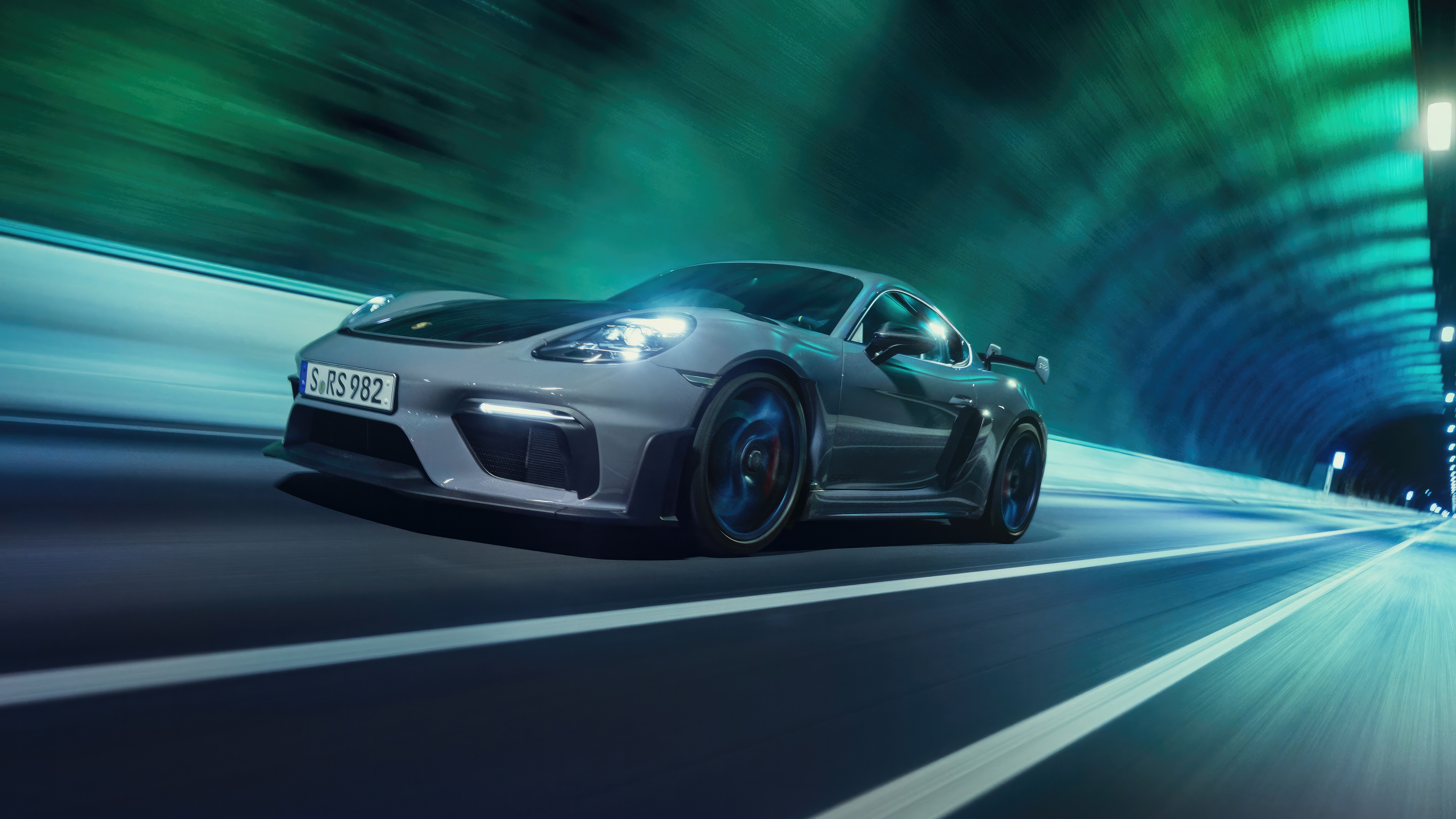 Porsche 718 Cayman GT4 RS in a Tunnel HD Wallpaper