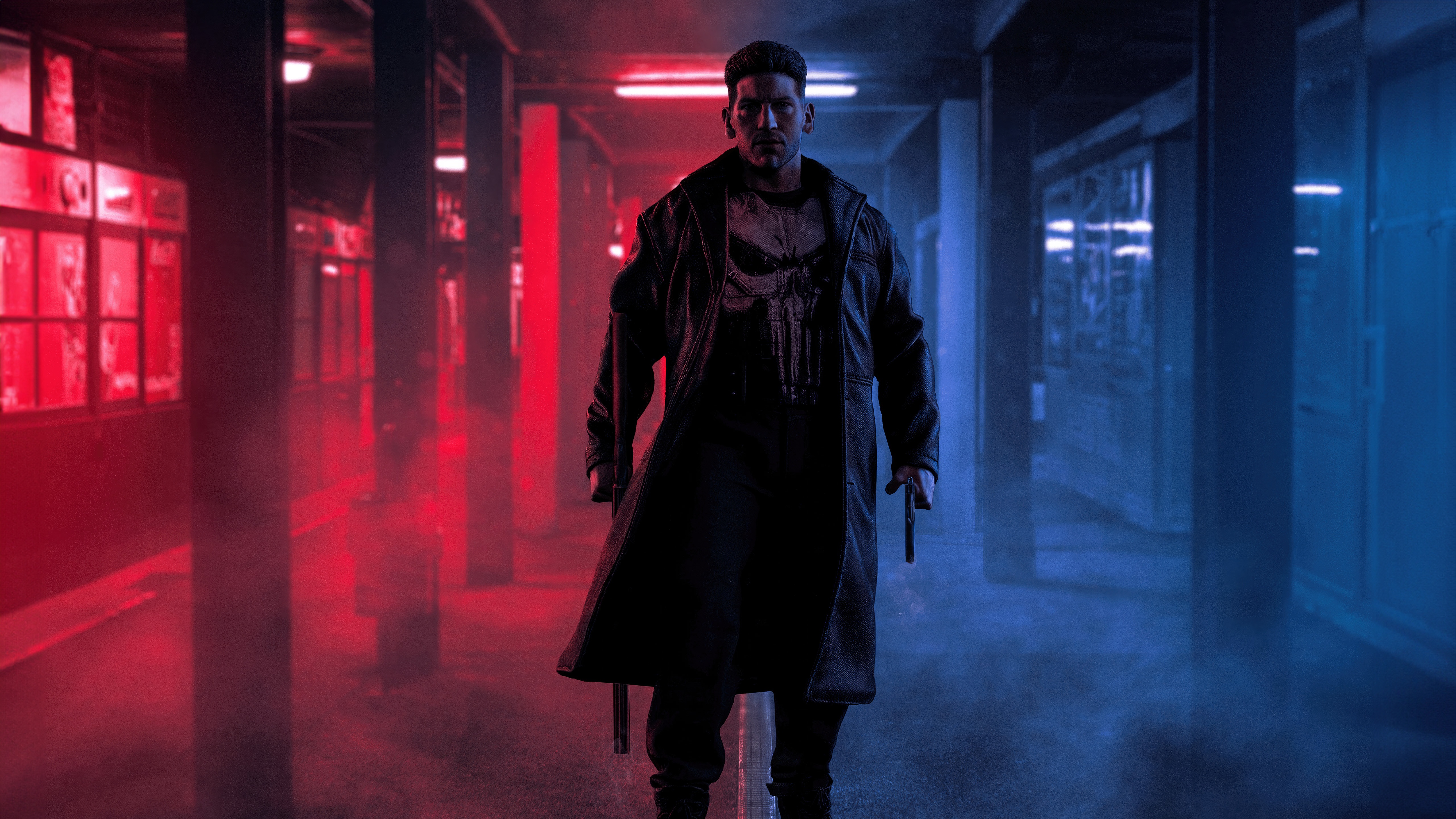 The Punisher standing in a hallway HD Wallpaper