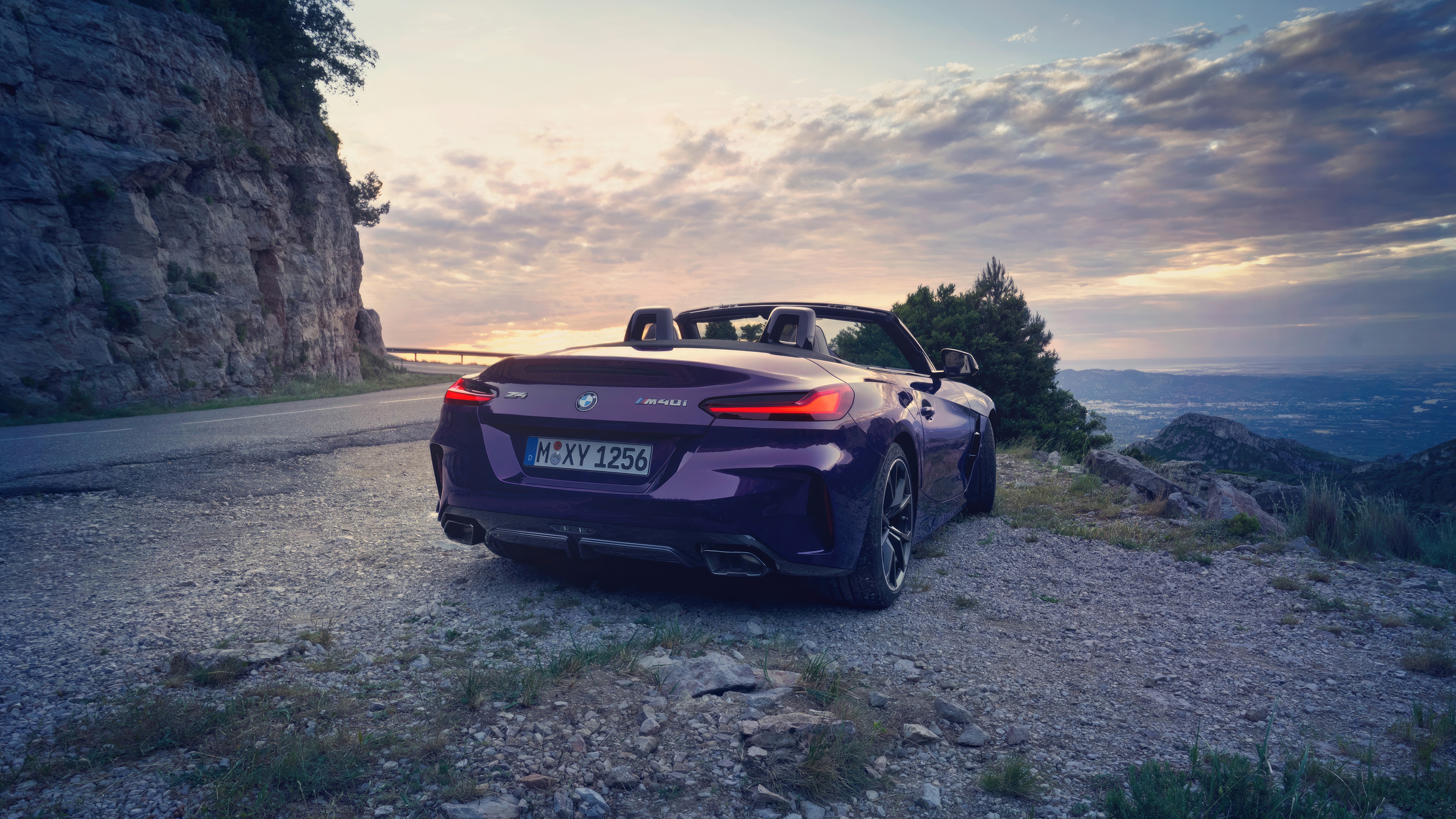 Purple BMW Z4 Convertible at Sunset HD Wallpaper
