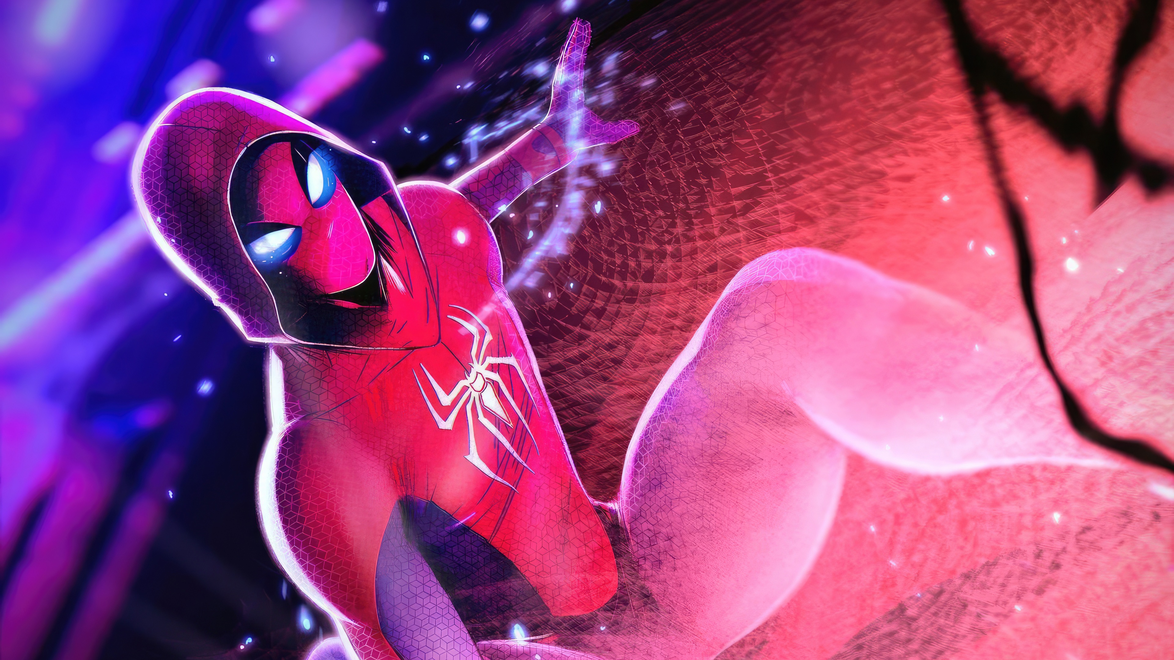 Spider-Man in a Red Hoodie HD Wallpaper